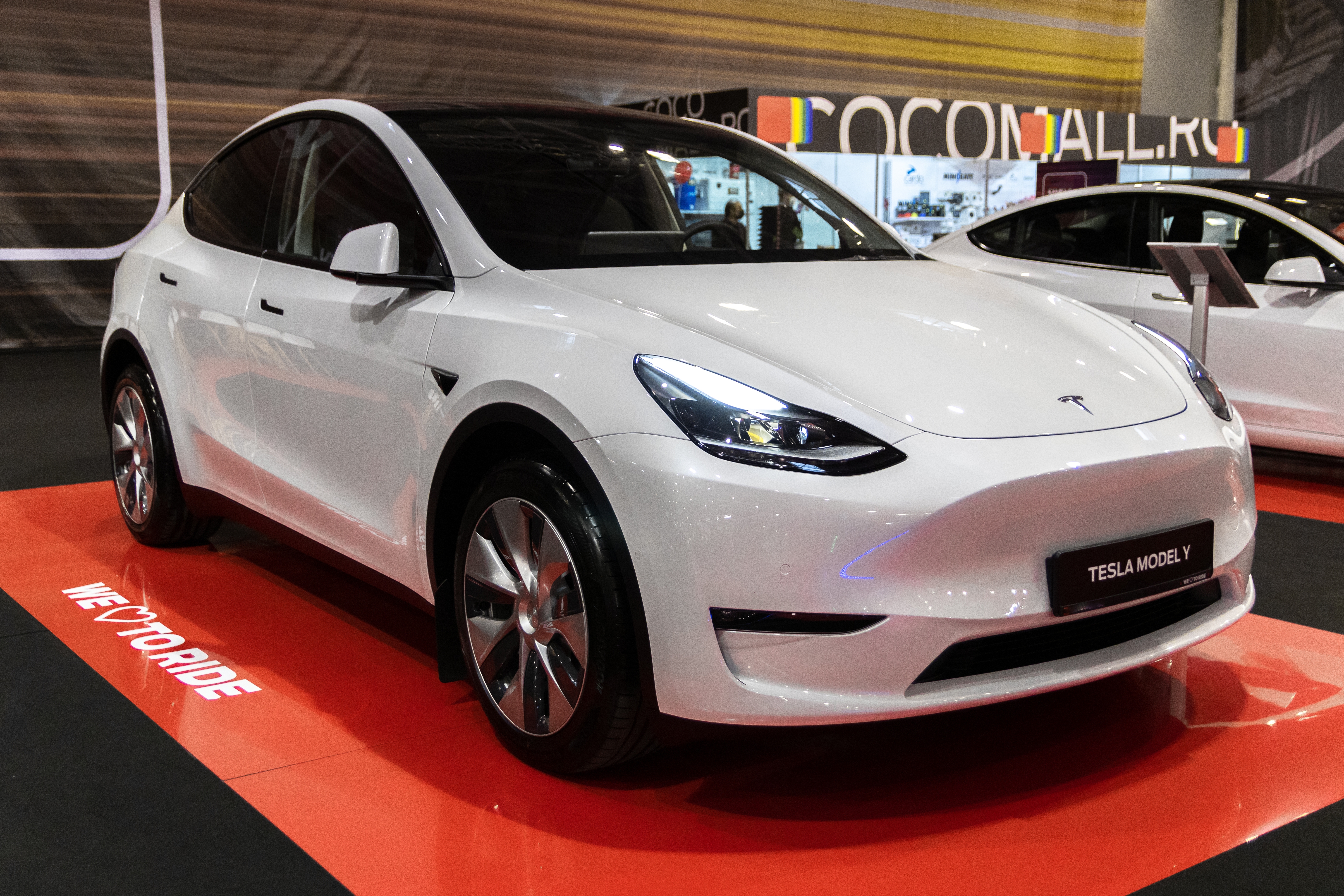 Bucharest,,Romania,,October,15-2021:,Tesla,Model,Y,Presented,At,Sab