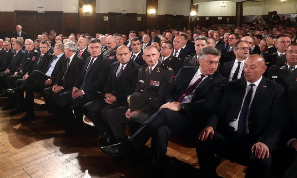28.05.2024. Zagreb - Svecana  akademija povodom obiljezavanja Dana Hrvatske vojske, Dana Hrvatske kopnene vojske i 33. obljetnice ustrojavanja Hrvatske vojske, Zoran Milanovic, Andrej Plenkovic  Photo: Matija Habljak/PIXSELL