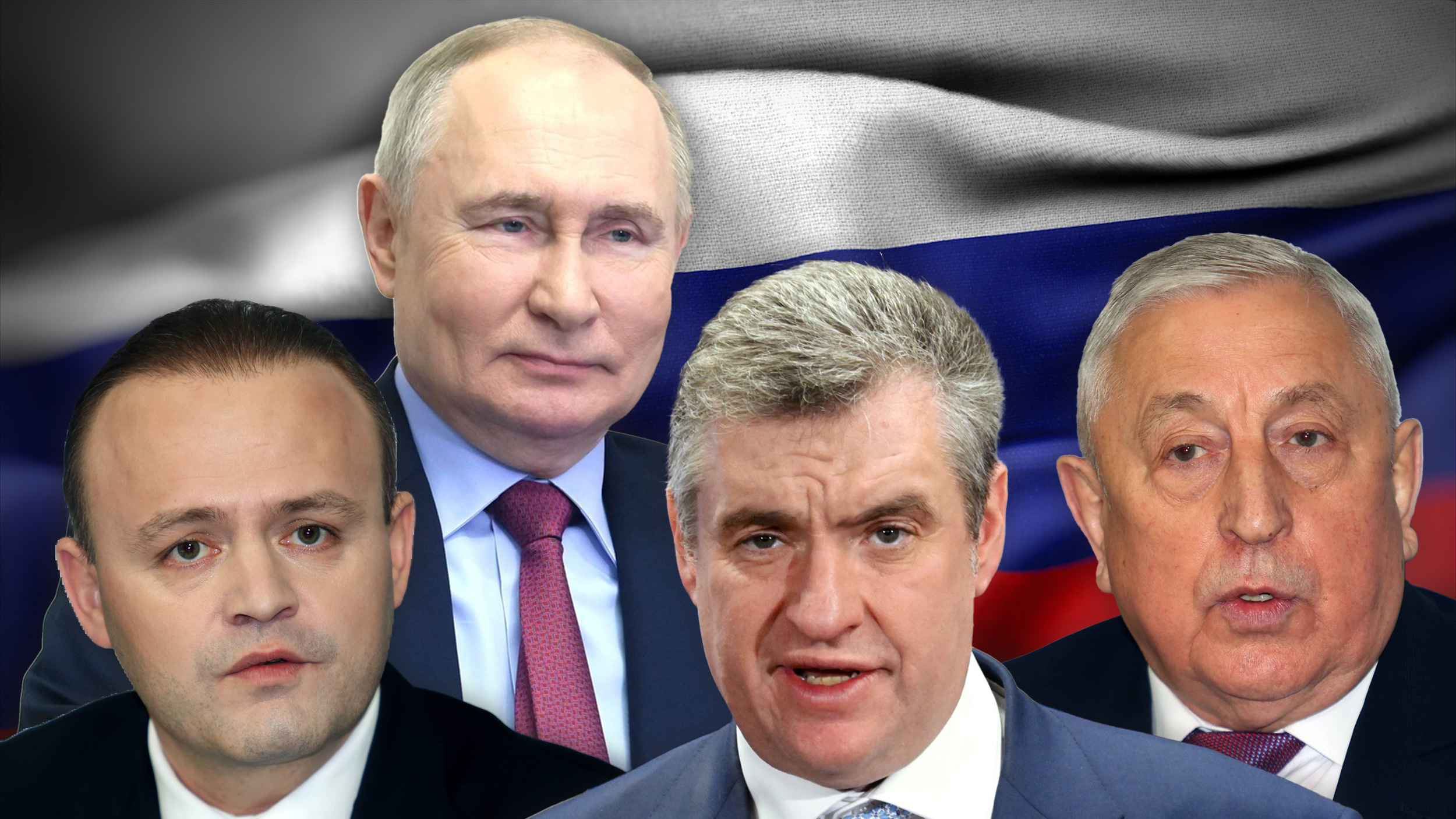 Vladislav Davankov, Vladimir Putin,  Leonid Slucki F, Nikolaj Haritonov
