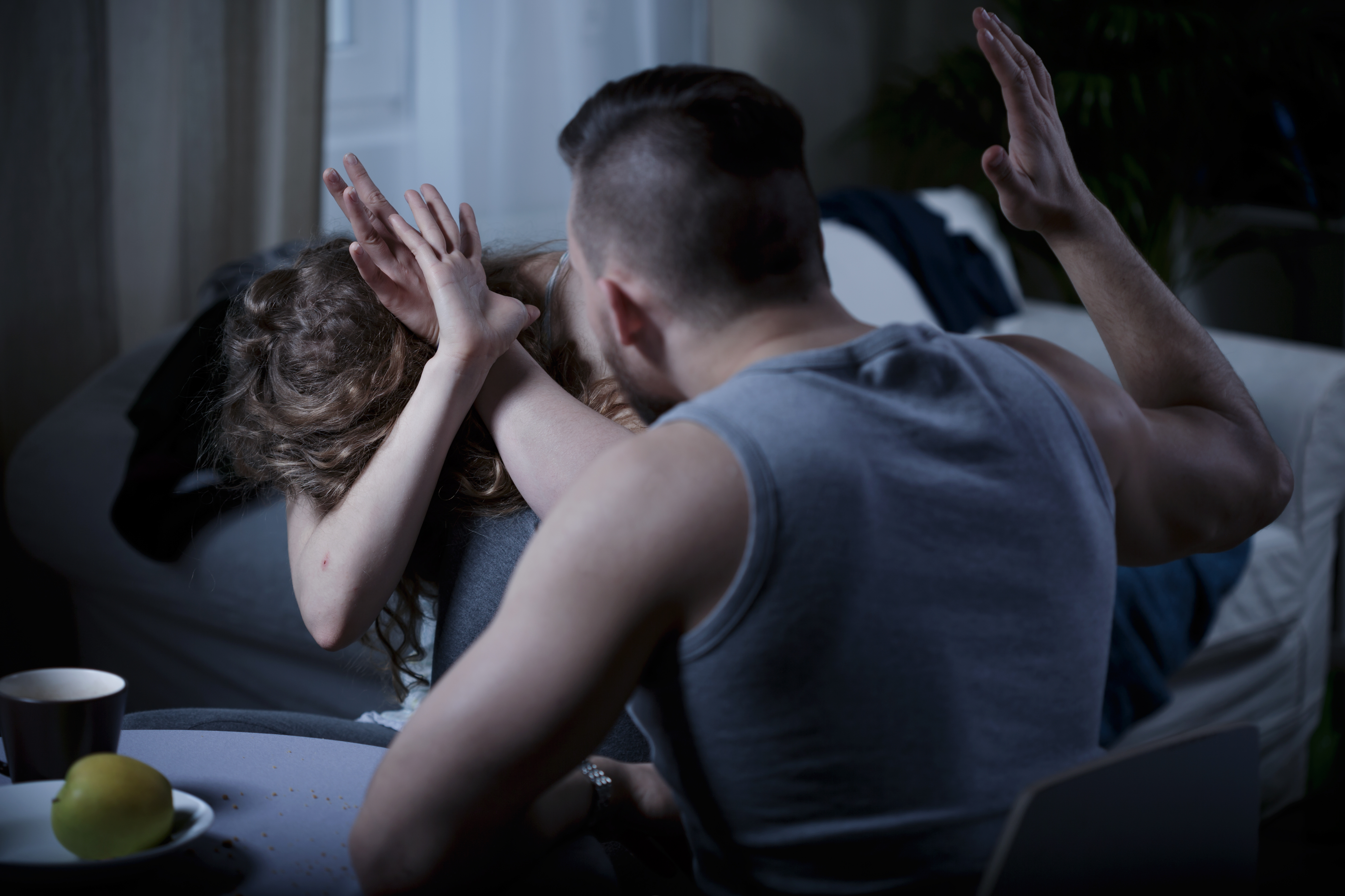 Violence,At,Home,-,Aggressive,Man,Beating,His,Wife