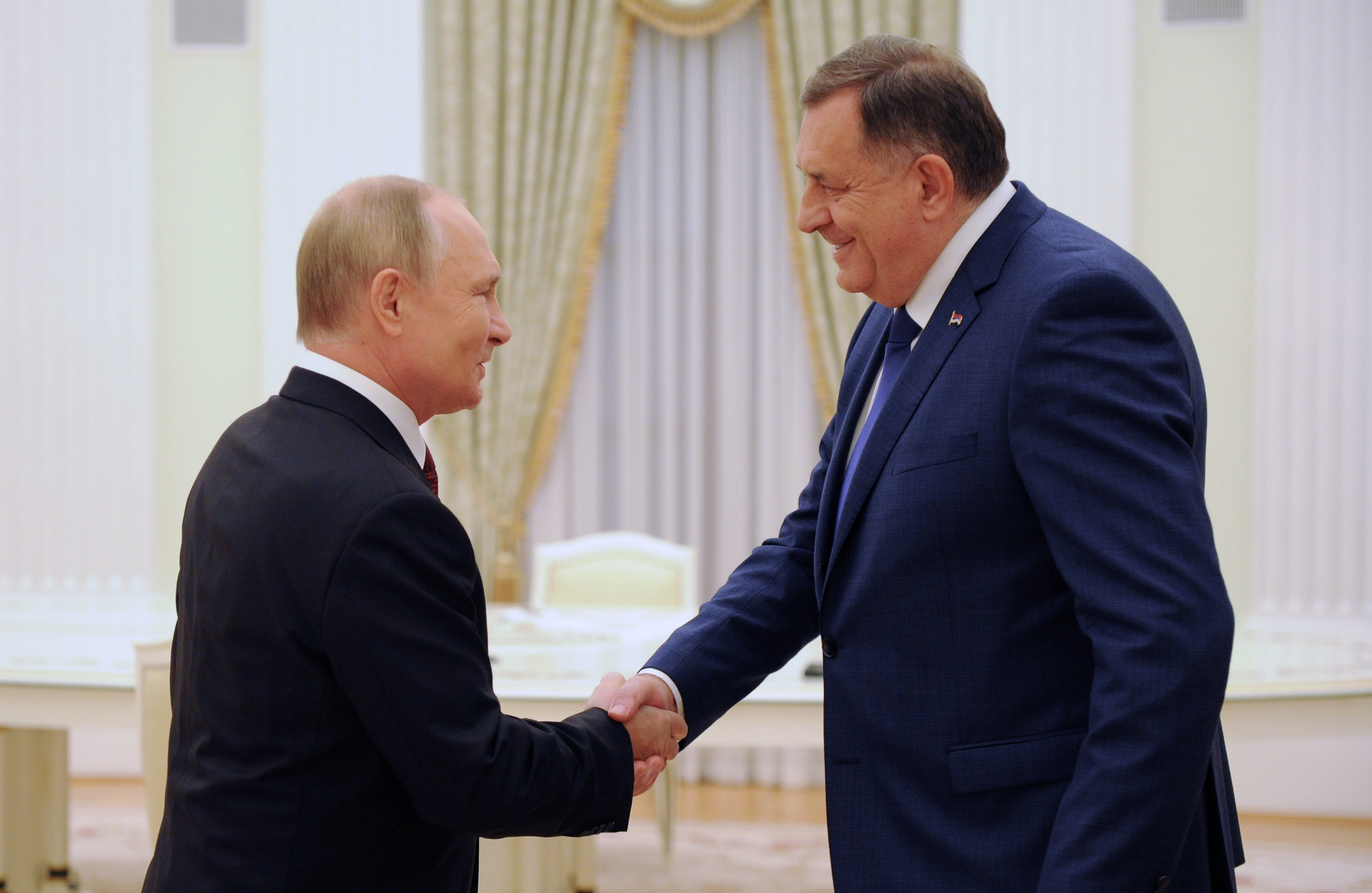 Serb Member of the Presidency of Bosnia and Herzegovina, Milorad Dodik, meets the Russian President in the Kremlin