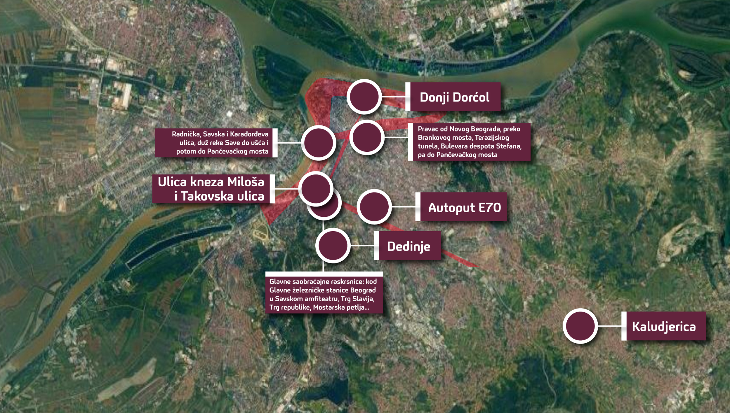 Mapa  ulice i delova grada gde su poplave kad je kiša