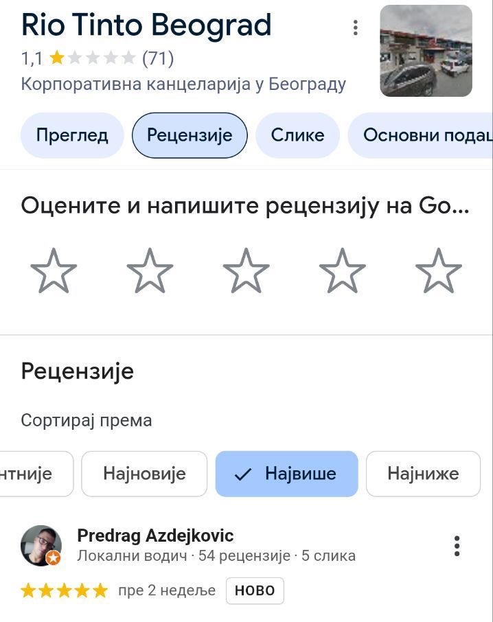 Predrag Azdejkovic Rio Tinto