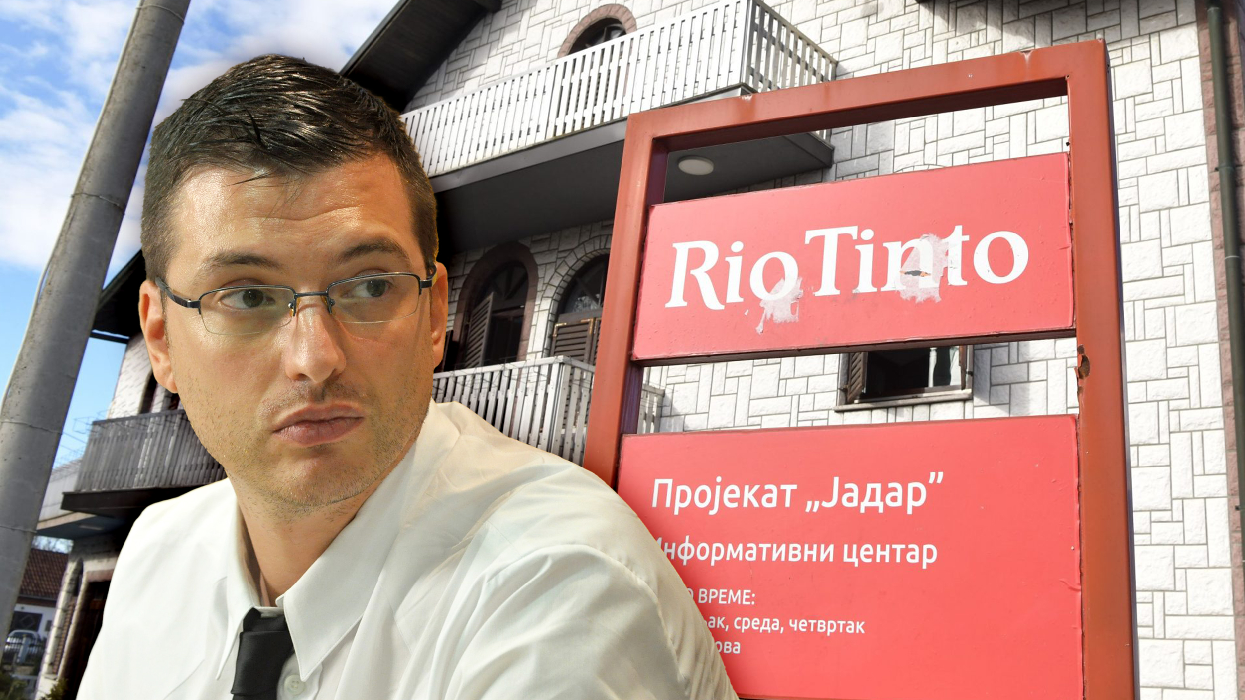 Predrag Azdejković i tabla Rio Tinta