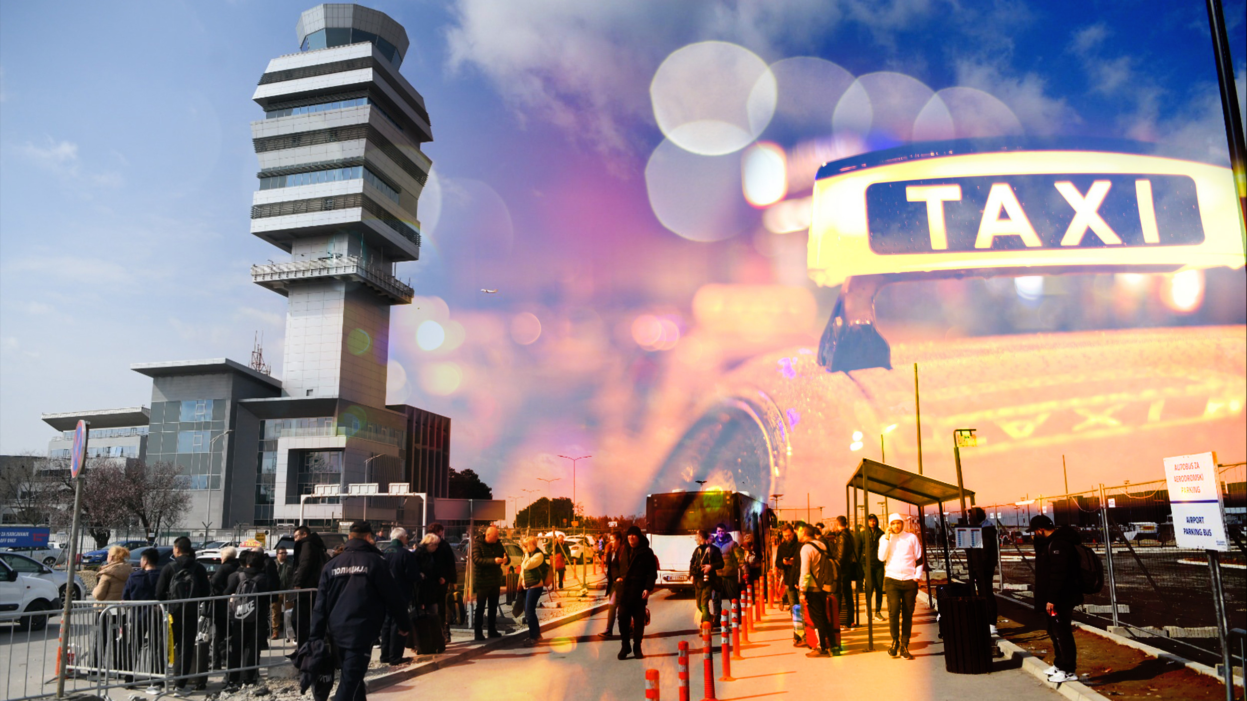 Aerodrom, Taksi, uprava aerodroma da uvede posebnu taksi liniju koja je jedina dozvoljena tamo, jer ne mogu da izađu na kraj sa divljim taksistima