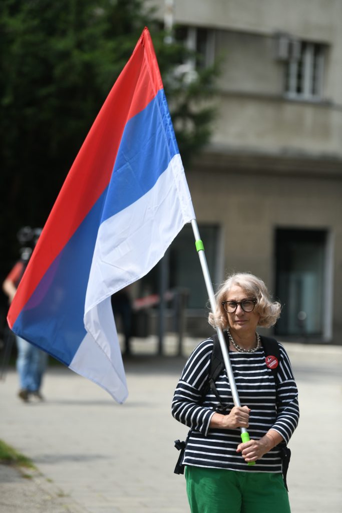 Beograd 06. jun 2022. Protest ispred Vlade Srbije, Udruženje "Rusi, Ukrajinci, Belorusi i Srbi zajedno protiv rata Foto:Vesna Lalić/Nova.rs