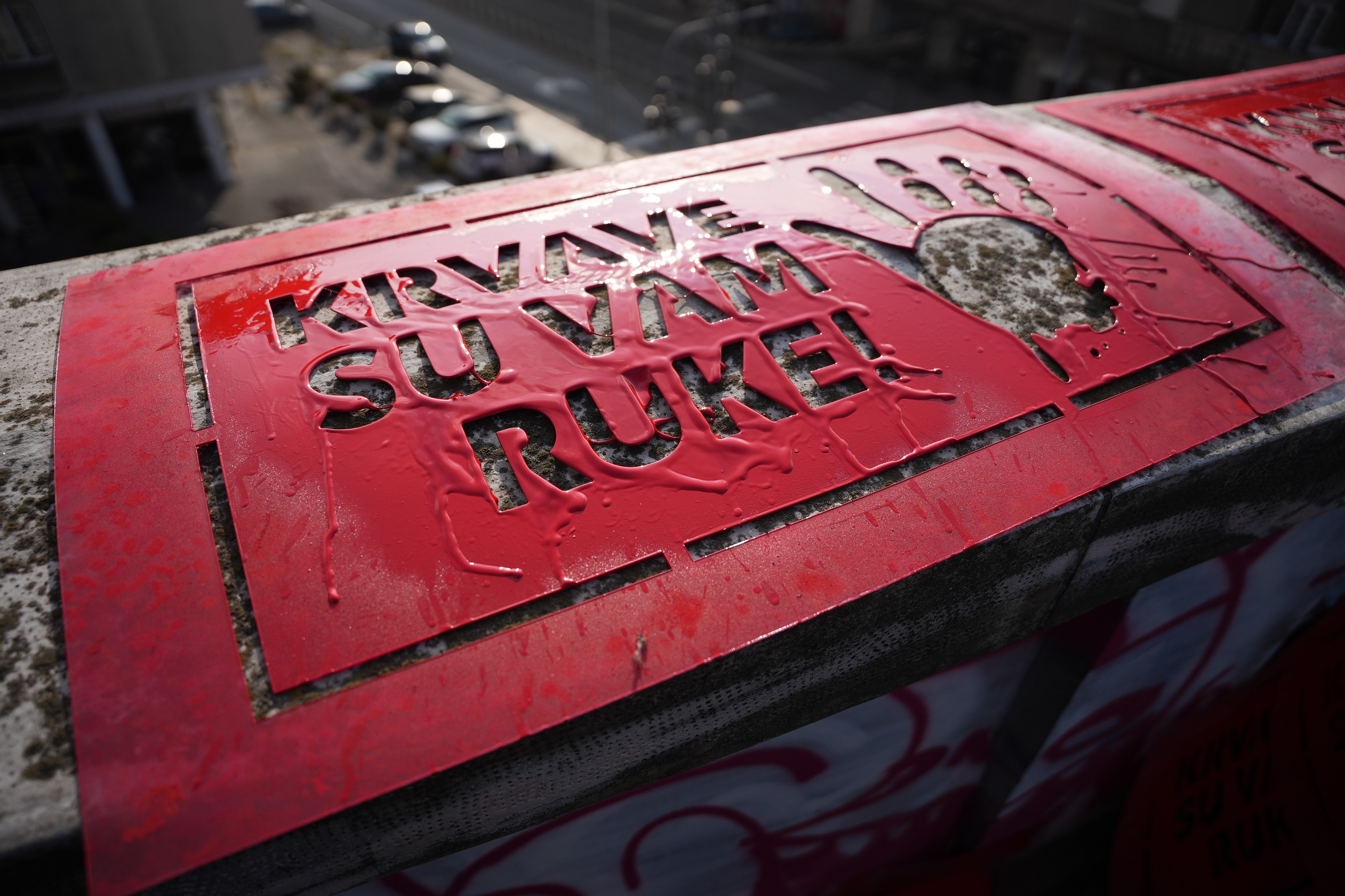 Krvave su vam ruke Foto: Zeleno-levi front na Brankovom mostu