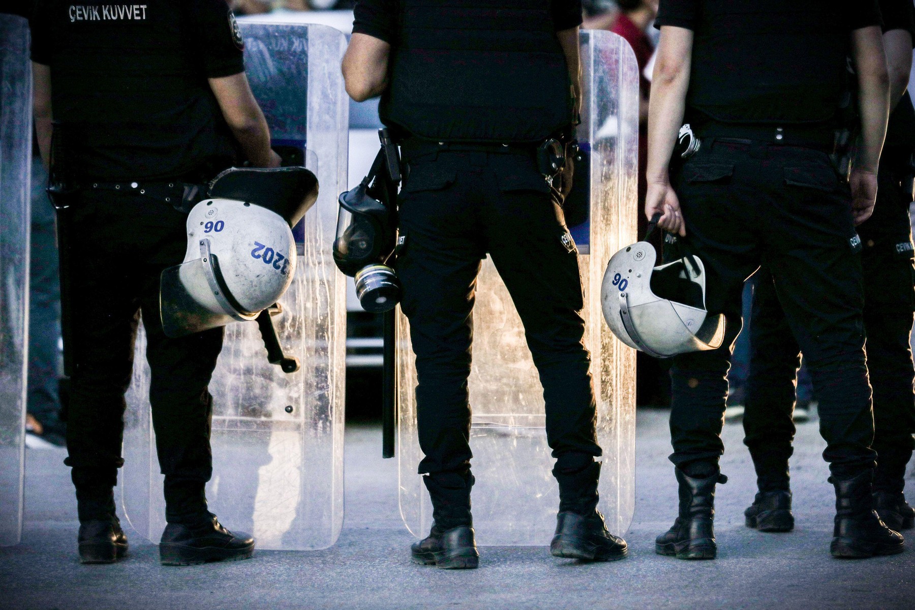 Ankara, Turkey. 06th July, 2021. Policemen stand guard in full gear in front of the Sincan Prison.Pro-Kurdish Peoples' Democratic Party (HDP) ex-deputy mer Faruk Gergerlio?lu was sentenced to 2 years and 6 months in prison in 2018 for making propaganda fo