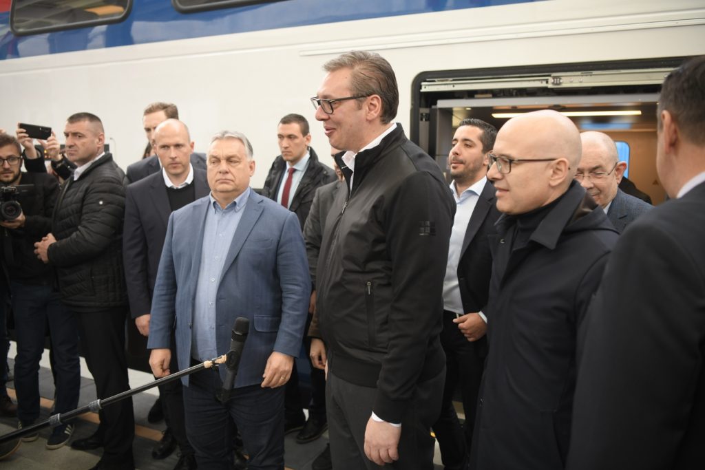 Novi Sad19.03.2022. Puštanje u saobraćaj deonice pruge Beograd - Novi Sad u okviru međunarodne, medjunarodne brze pruge Beograd - Budimpešta. Voz Soko, železnička stanica Foto: Dragan Mujan/Nova.rs