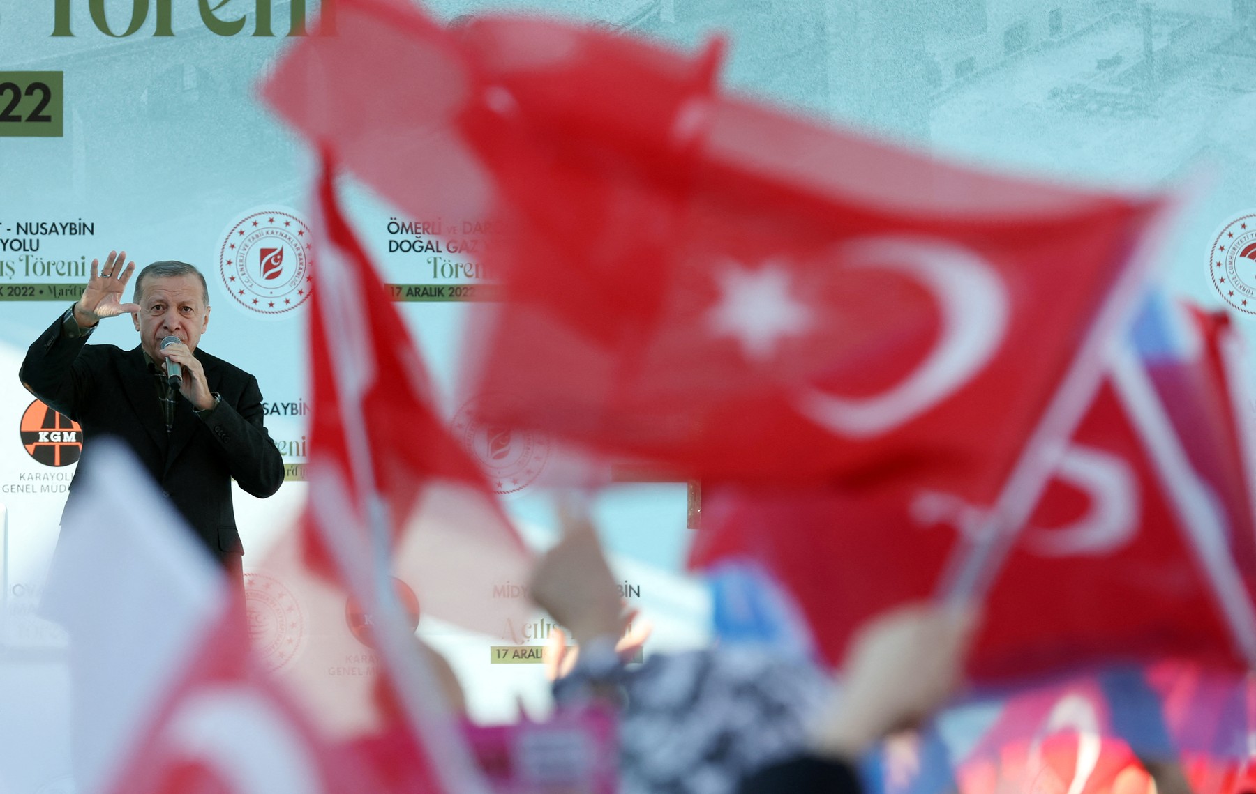 Turkish President Recep Tayyip Erdogan in Mardin