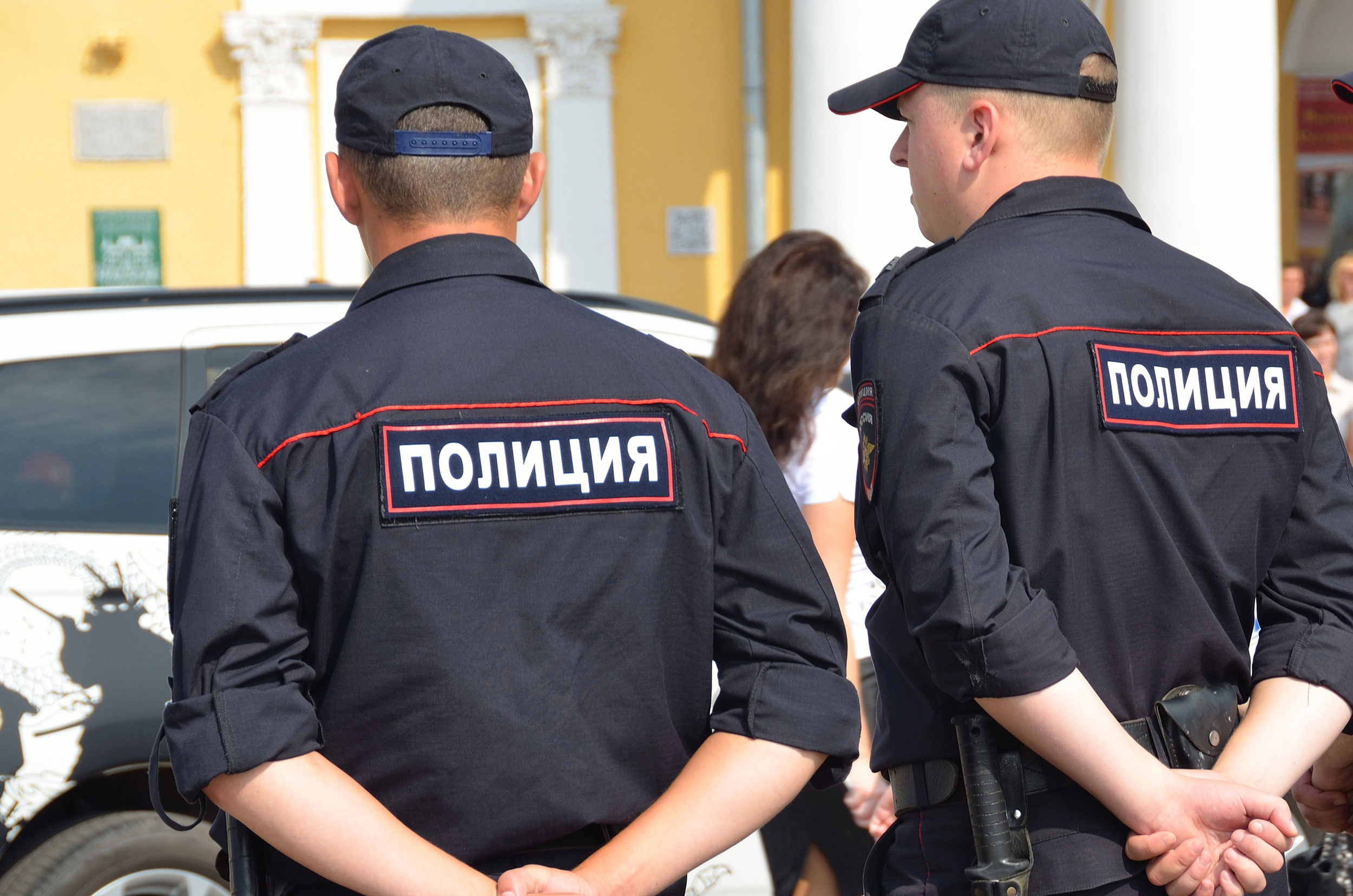 Kostroma, Russia, August, 10, 2013. Police officers on the protection of public order