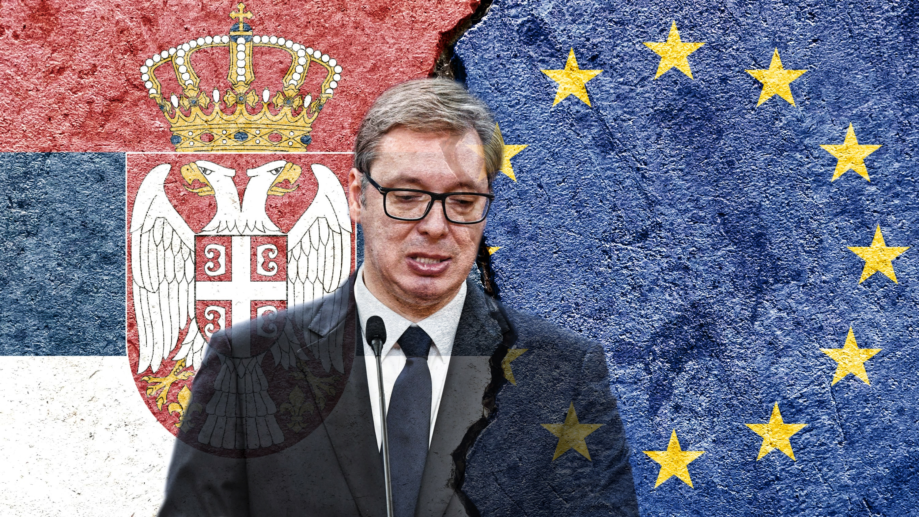 Serbia,Vs,Eu,National,Flags,Icon,Pattern,Isolated,On,Broken