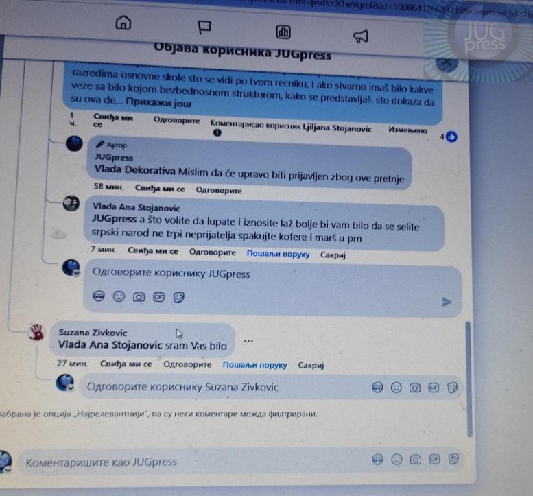 Aktivista SNS-a vulgarno vređa srednjoškolce i preti linčom novinarima JUGpress-a zbog pisanja o njihovom protestu