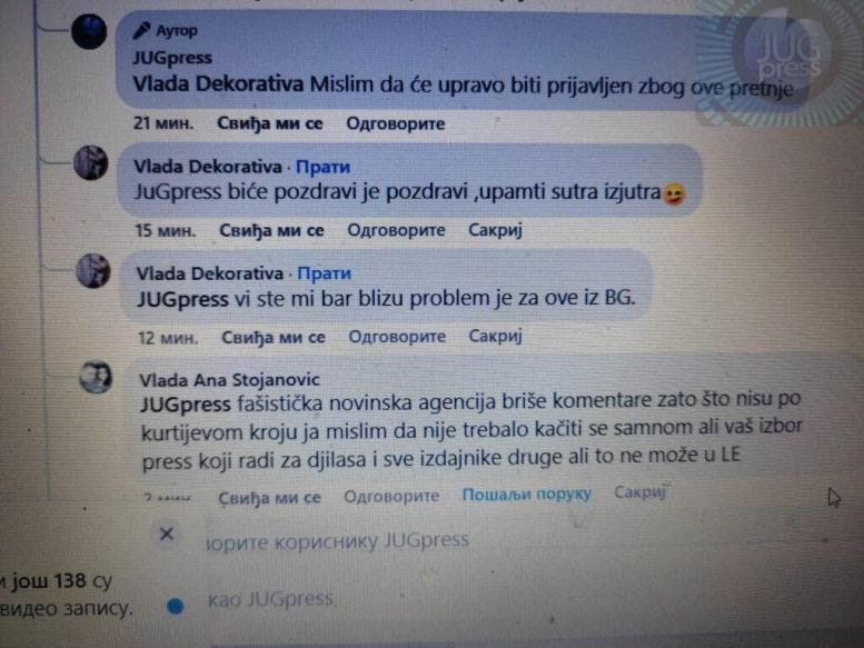 Aktivista SNS-a vulgarno vređa srednjoškolce i preti linčom novinarima JUGpress-a zbog pisanja o njihovom protestu