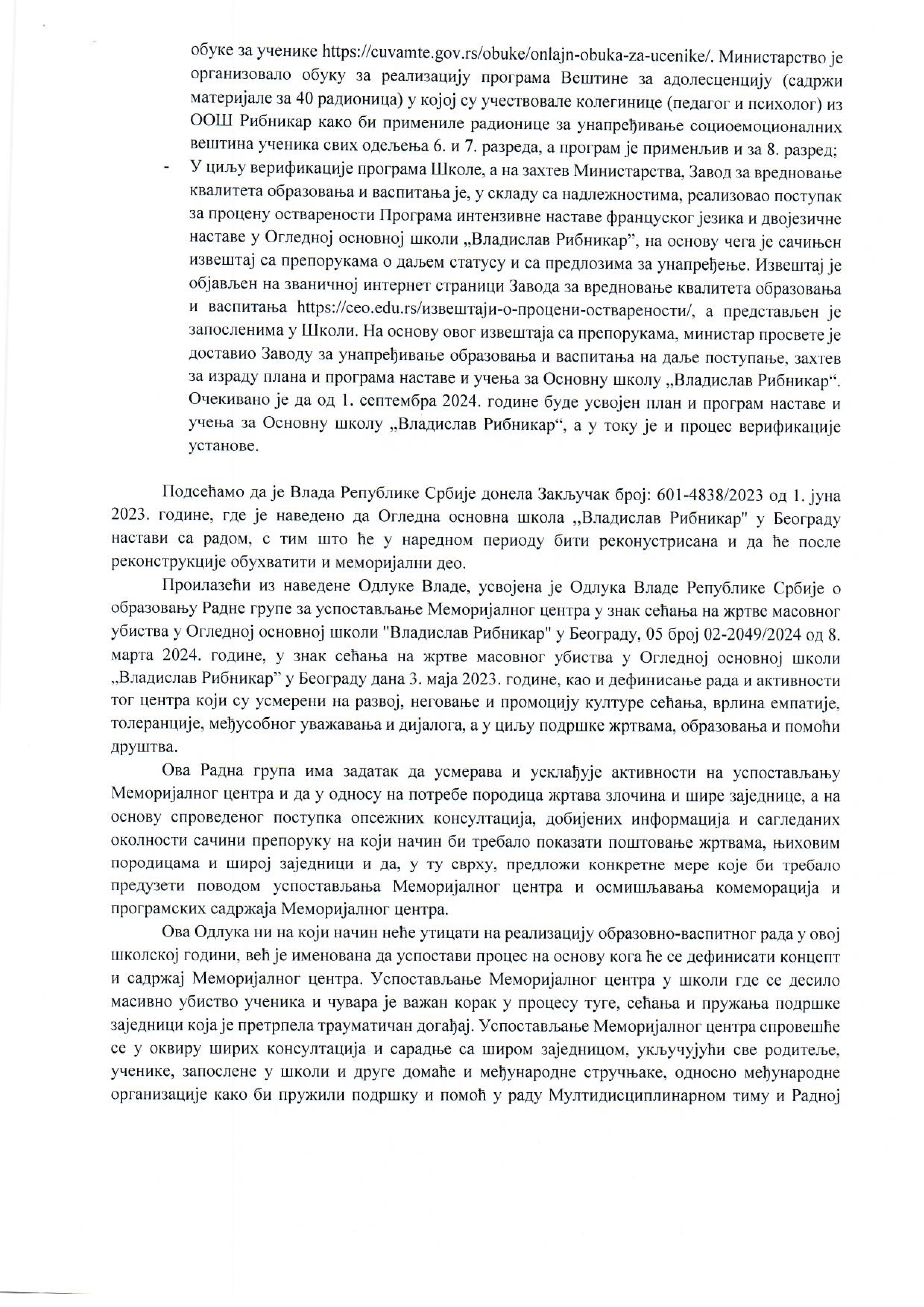 3 strana. Osnovna škola Vladislav Ribnika, dokument, dopis, Slavica Đukić Dejanović Foto: Nova.rs