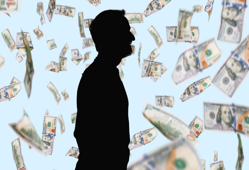 Muškarac, silueta, novac, pare, kombo Foto: Shutterstock