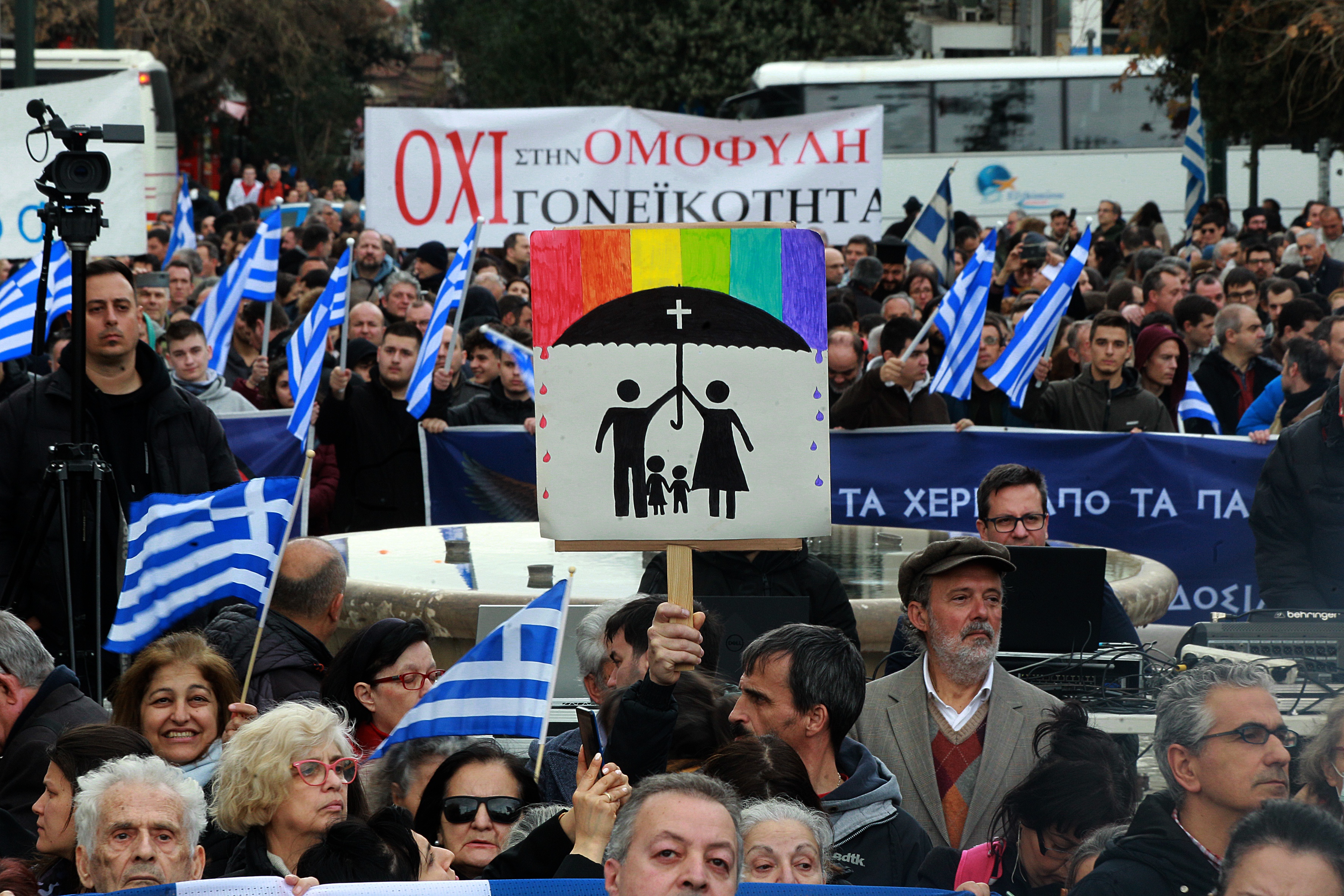 Protest over the legislation of same sex-marriage in Athens