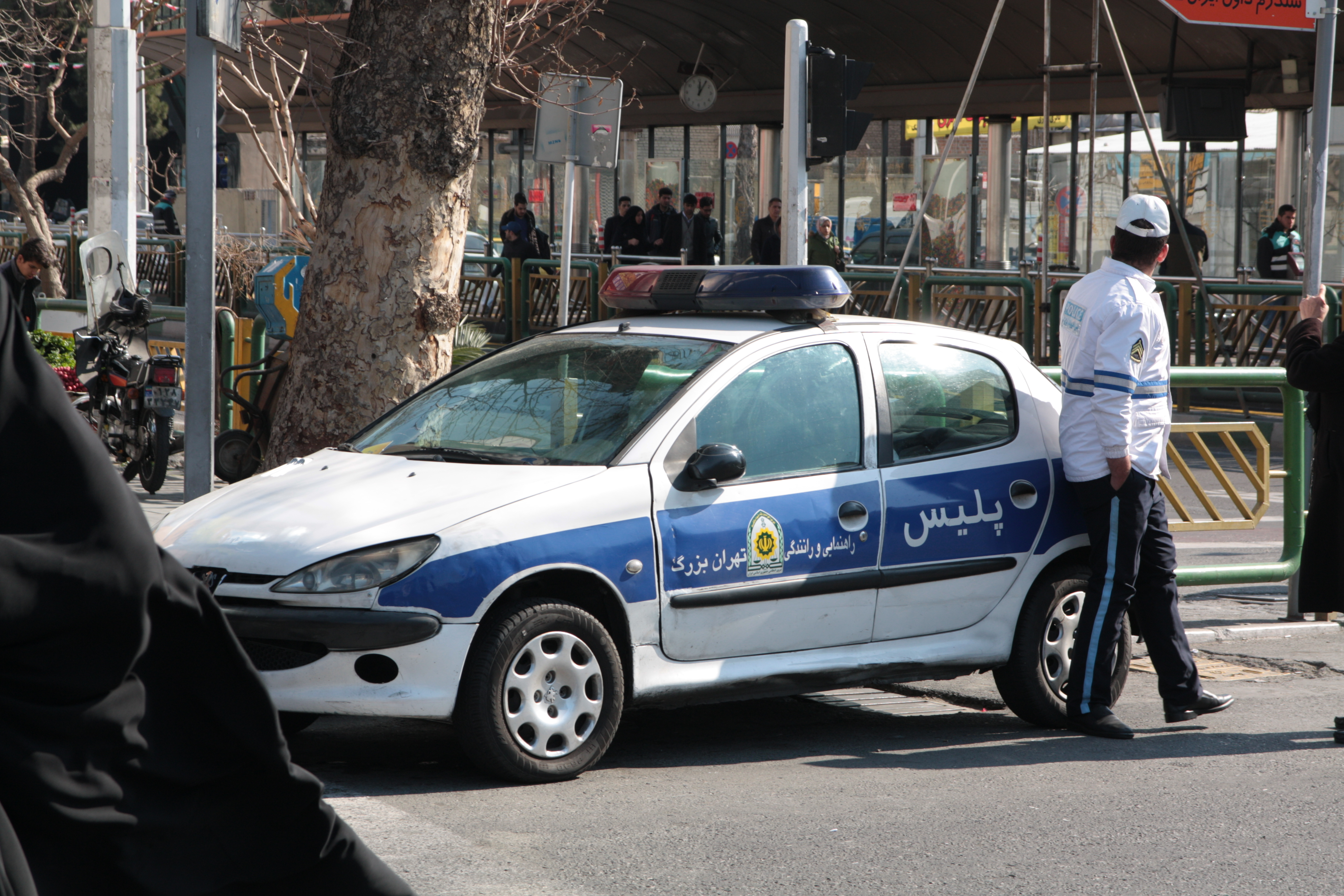 Tehran,,Iran,,2019:,Iranian,Police,Car,In,The,Street,Of