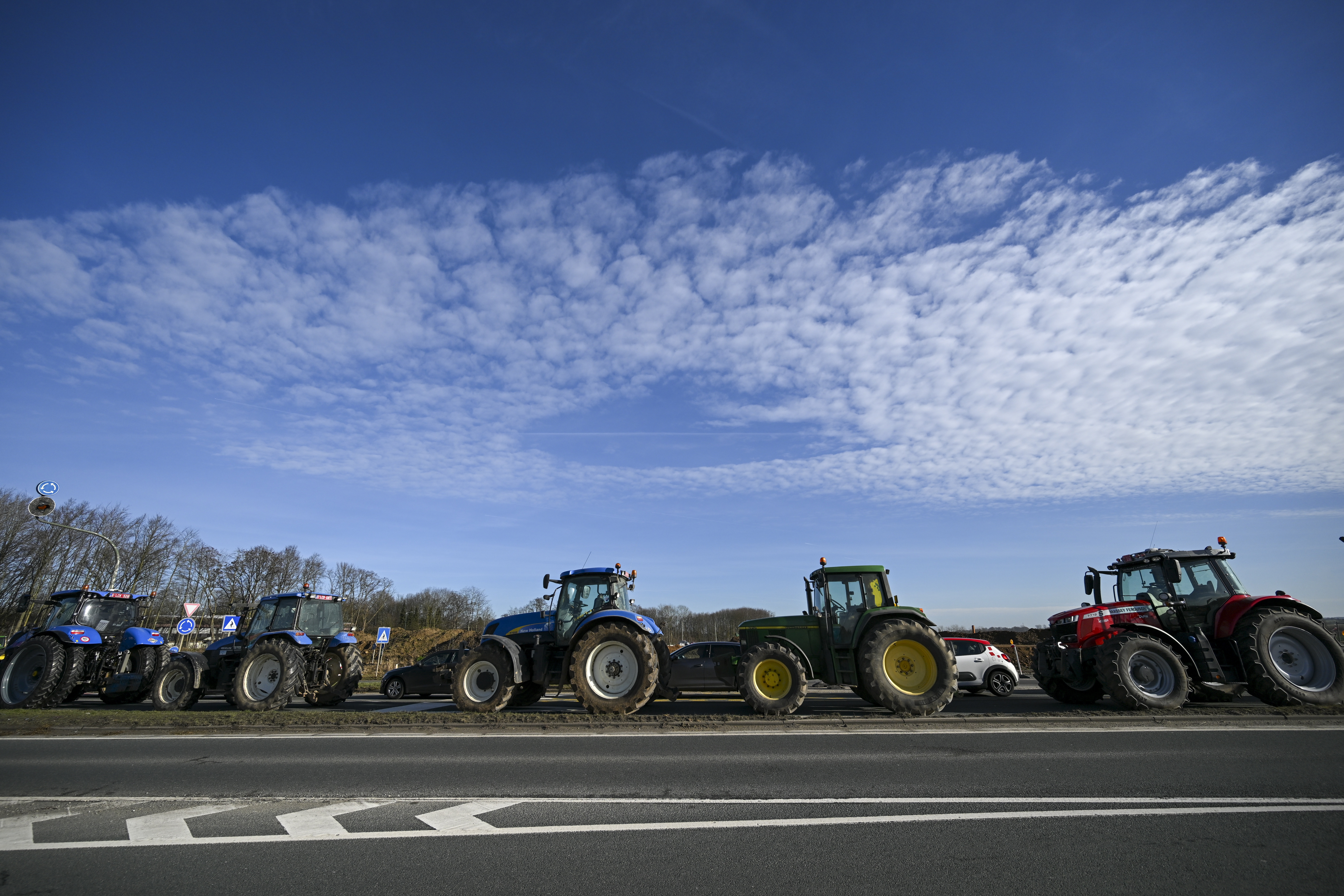 Belgian farmers block roads during protest in Walloon Region
