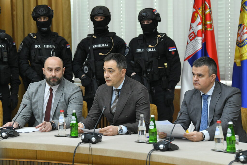 Beograd 28. februar 2024. Vanredna konferencija Ministarstva unutrašnjih poslova (MUP) Srbije održana je danas u Palati Srbije povodom medjunarodne akcije u kojoj je ucestvovala srpska policija  Foto:Amir Hamzagić/Nova.rs
