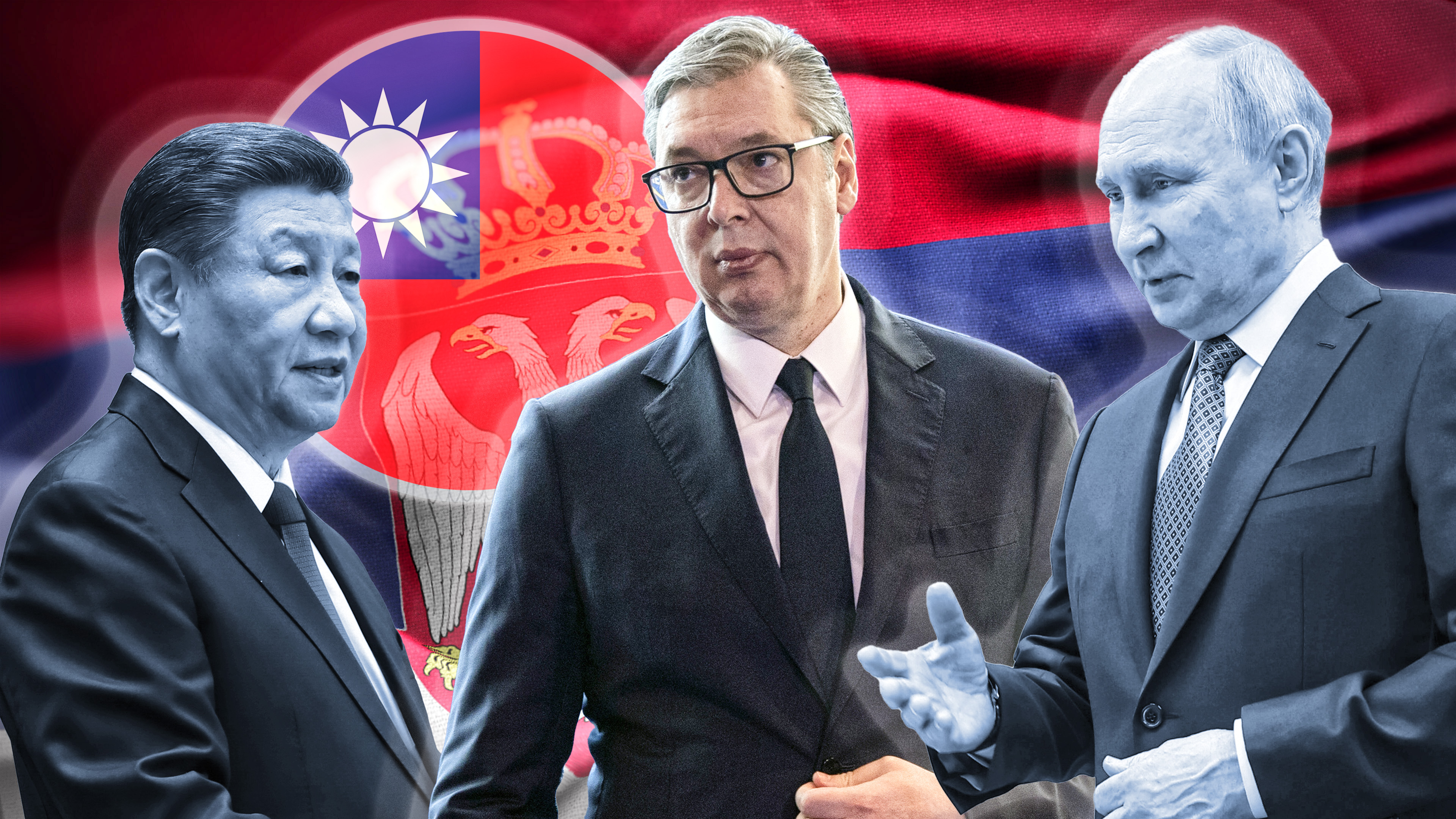 close up waving flag of Serbia. flag symbols of Serbia.