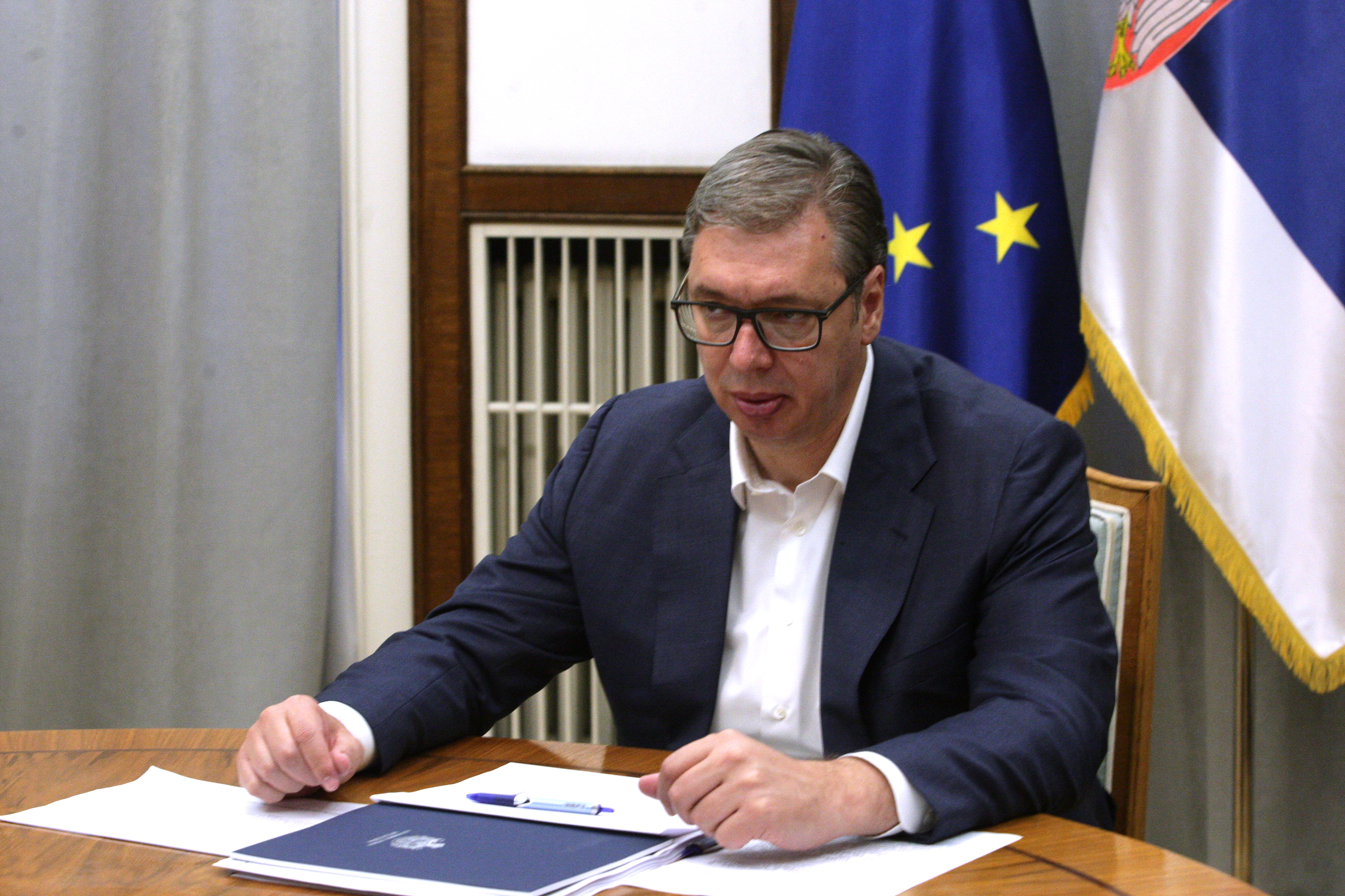 Beograd, 10. septembra 2024. - Predsednik Srbije Aleksandar Vuèiæ sastao se danas sa specijalnim predstavnikom Evropske unije za dijalog Beograda i Pritine i druga regionalna pitanja Zapadnog Balkana Miroslavom Lajèakom. FOTO TANJUG/ SAVA RADOVANOVIÆ/ bg