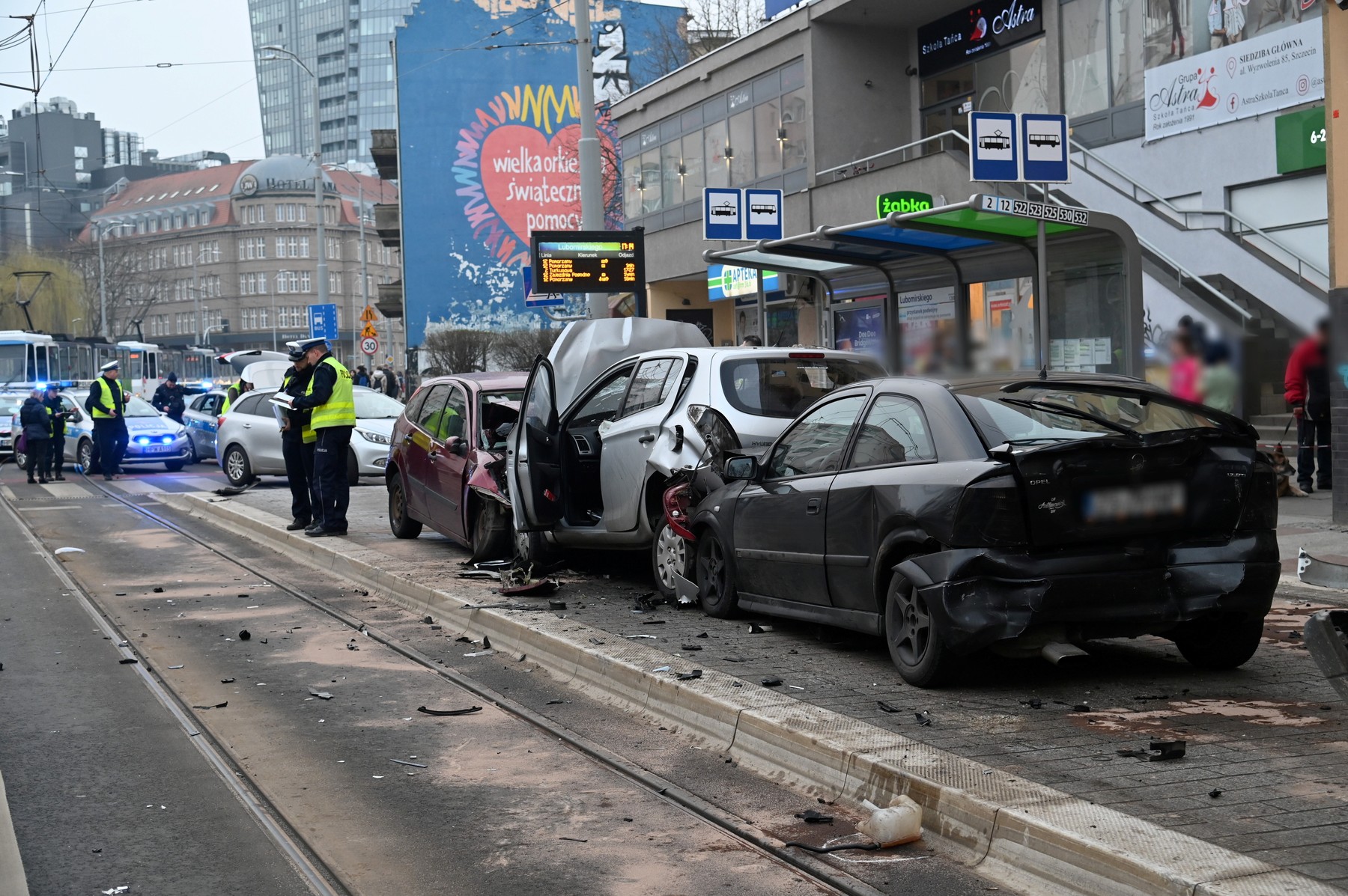 Road accident at Rodlo Square in Szczecin