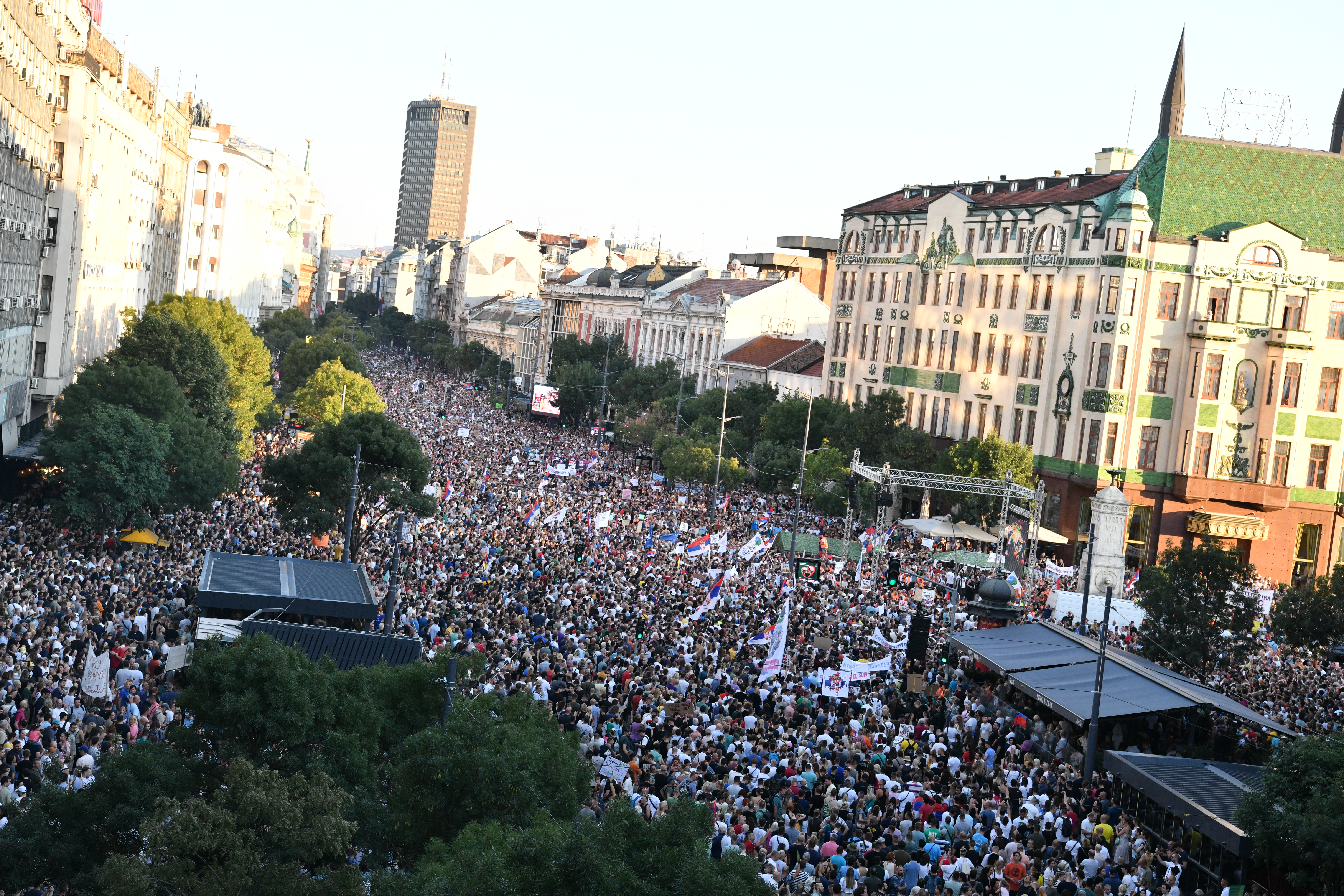 Beograd 10. avgust 2024. Protest protiv rudarenja litijuma i projekta "Jadar" kompanije "Rio Tinto" u Beogradu, na Terazijama Foto:Vladislav Mitić/Nova.rs