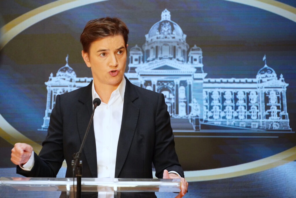 Beograd, 16. jula 2024. - Predsednica Narodne skupštine Republike Srbije Ana Brnabić održala je konferenciju za medije u Domu Narodne skupštine. FOTO TANJUG/ VLADIMIR ŠPORČIĆ/ bg