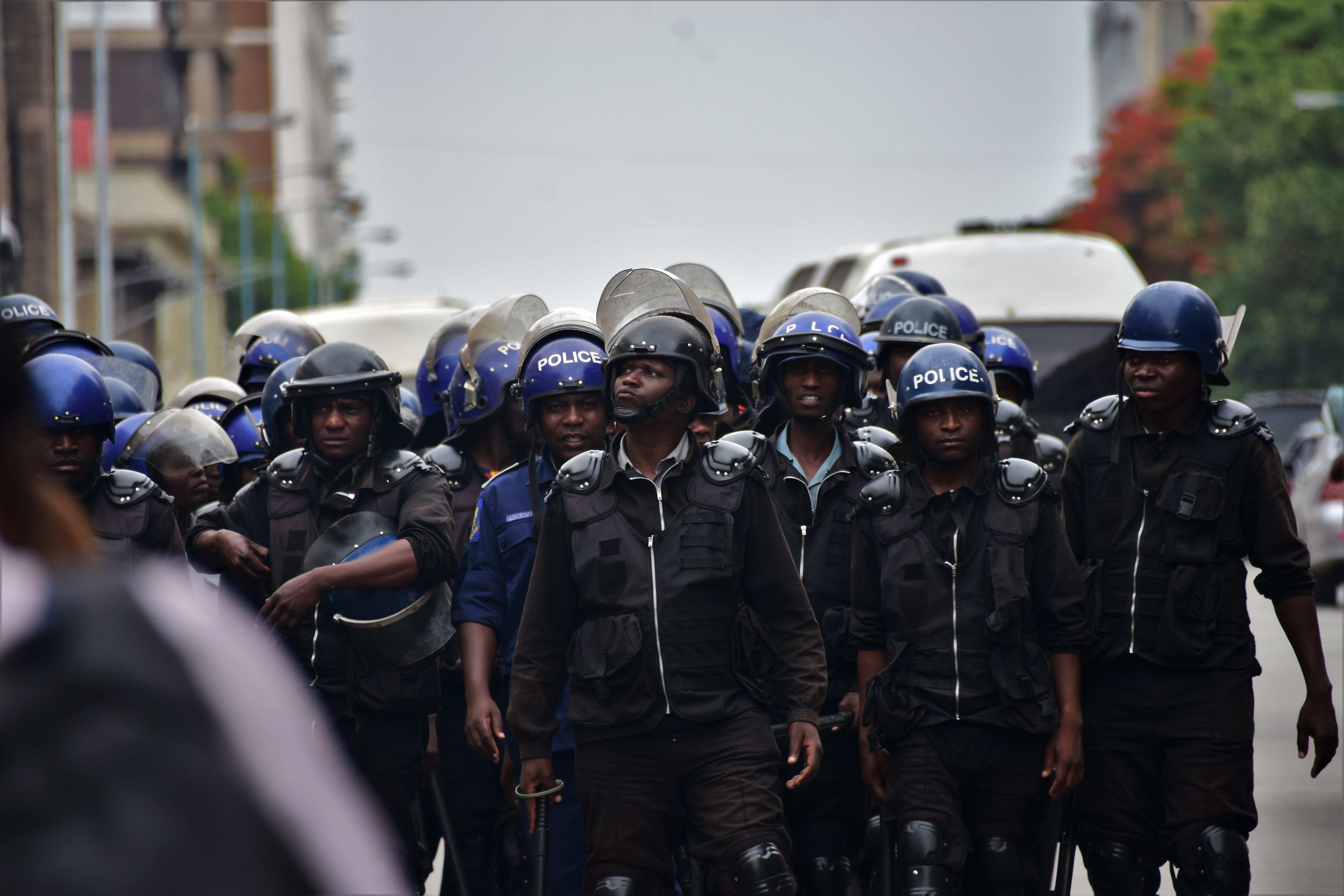 Harare,,Zimbabwe,-,November,20,2019,Riot,Police,Walk,Towards