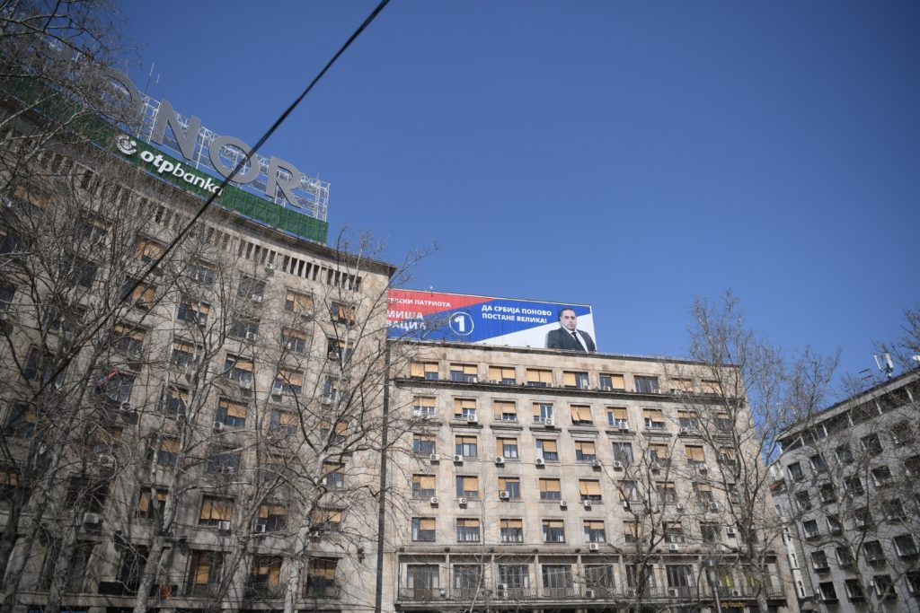 Beograd 20.03.2022. Dom Sindikata, Miša Vacić, bilbord, predizborna kampanja Foto: Dragan Mujan/Nova.rs