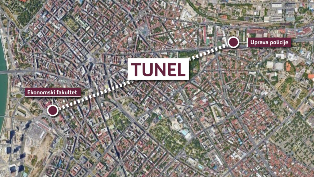 Mapa, Tunel, Ekonomski fakultet Uprava policije
