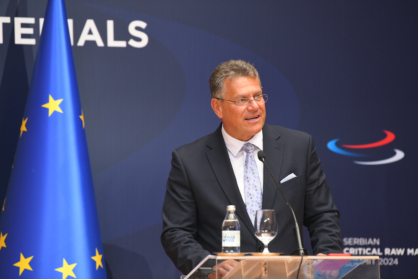 Maroš Šefčovič Beograd 19. jul 2024. Konferencija za novinare nakon odrzanog sastanka Aleksandra Vučića i nemačkog kamcelara Olafa Šolca Foto:Amir Hamzagić/Nova.rs