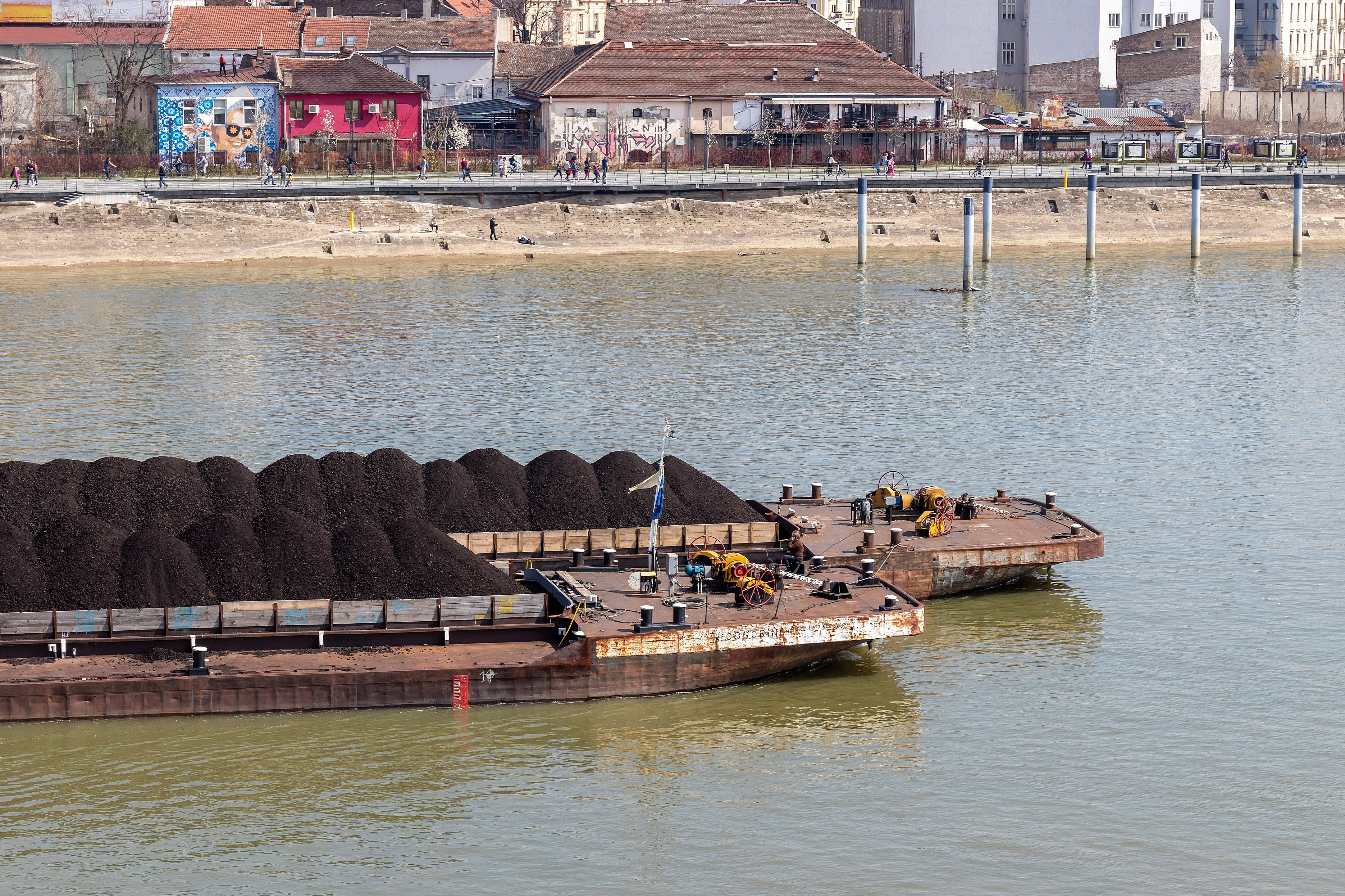 A,Huge,Barge,Carrying,Black,Coal,Along,The,Savva,River