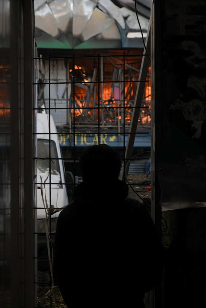 Beograd 24. januar 2024. Pozar u Kineskom trznom centru na Novom Beogradu Foto:Goran Srdanov/Nova.rs