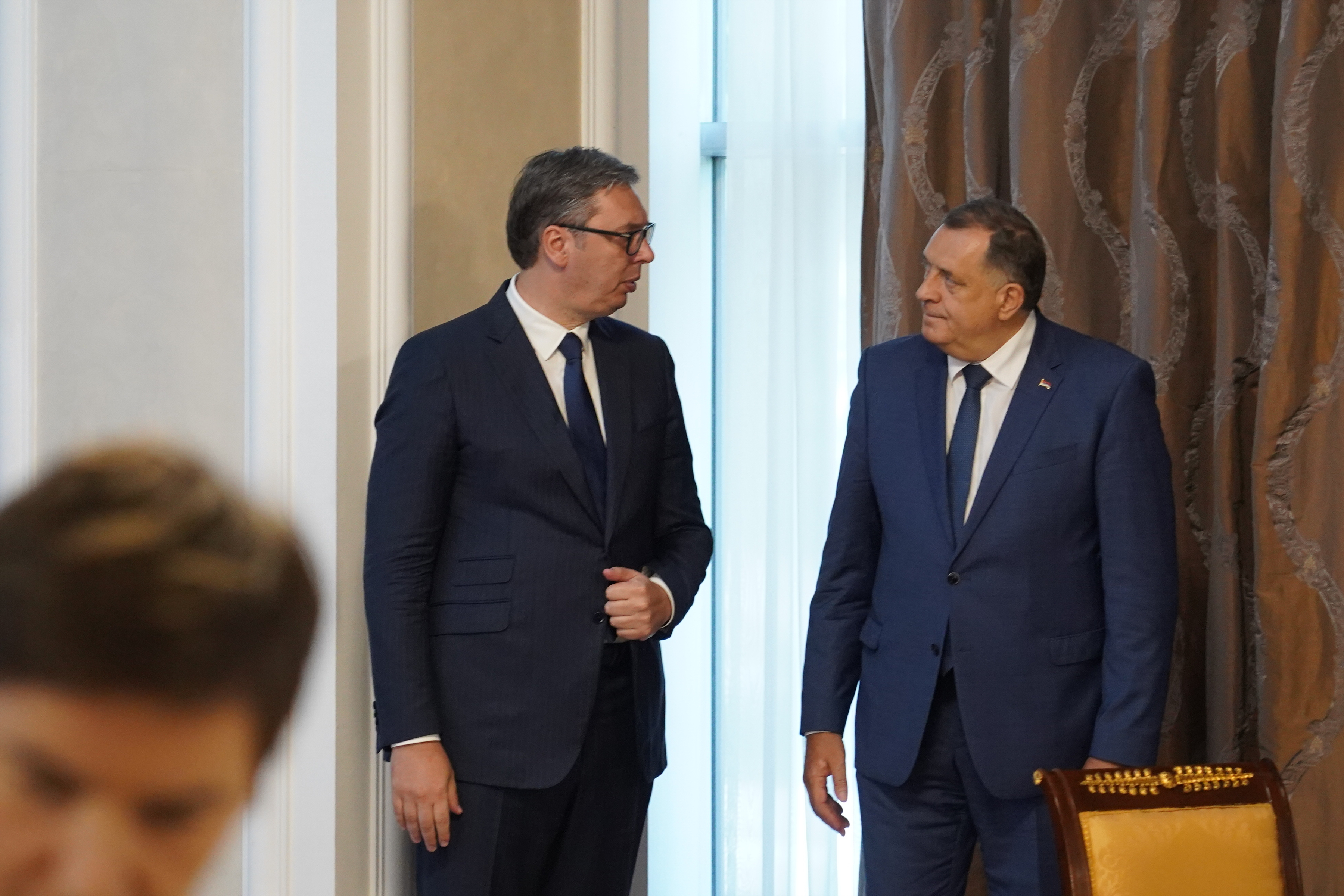 Signing of the Agreement on the construction of two memorial centers dedicated to the victims of Jasenovac and press conferences by Aleksandar Vucic and Milorad Dodik.