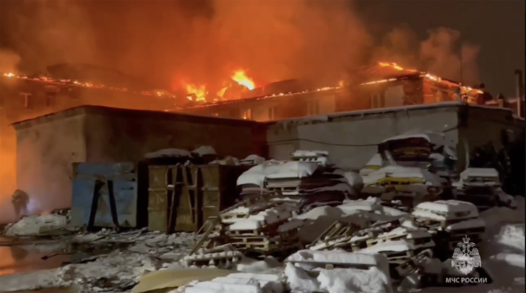 Massive fire broke out at a production facility in Obukhovo, Moscow region, early in the morning of January 11, 2024.