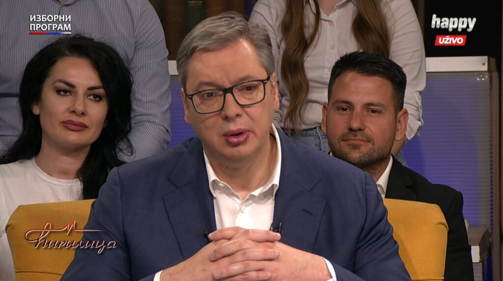 Aleksandar Vučić, emisija Ćirilica Foto: Printscreen/Happy