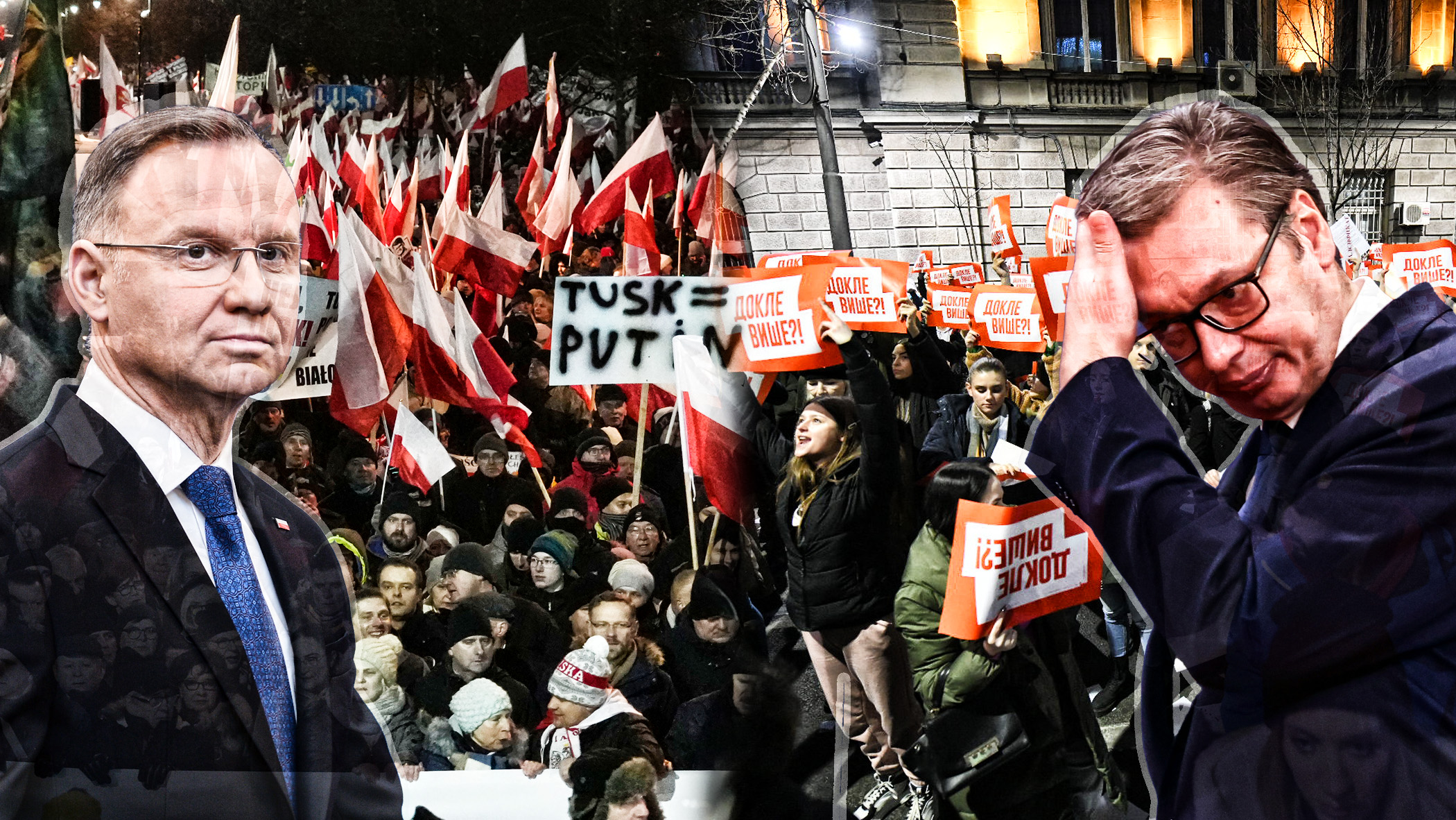 Protesti Srbija protiv nasilja, protesti sinoć u Poljskoj, Vučić, Andžej Duda