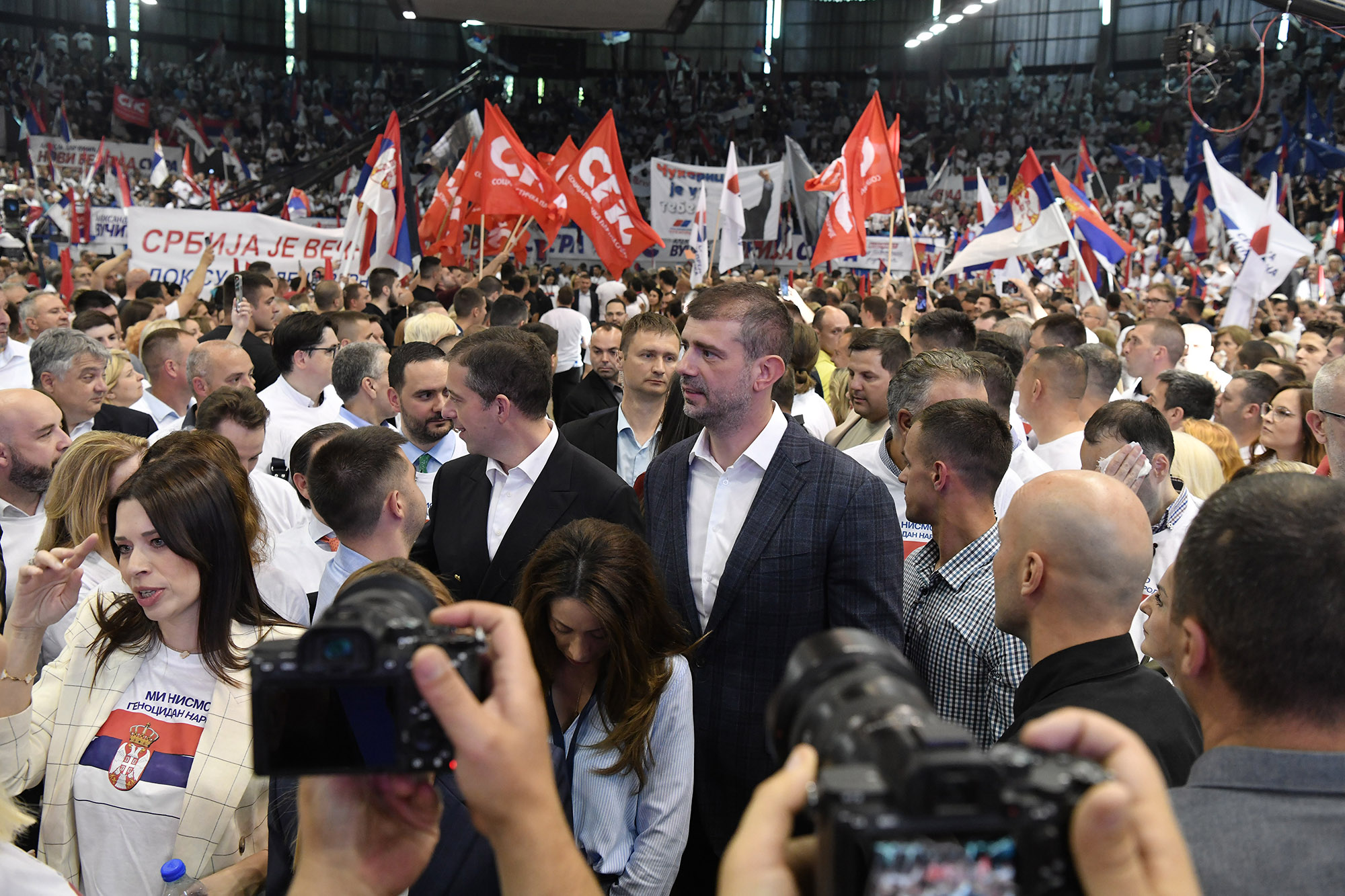 Beograd 28.05.2024 predizborni miting SNS liste "Aleksandar Vučić - Beograd sutra" . Miting, skup, SNS, hala sportova Ranko Žeravica, Novi Beograd Foto: Goran Srdanov/Nova.rs