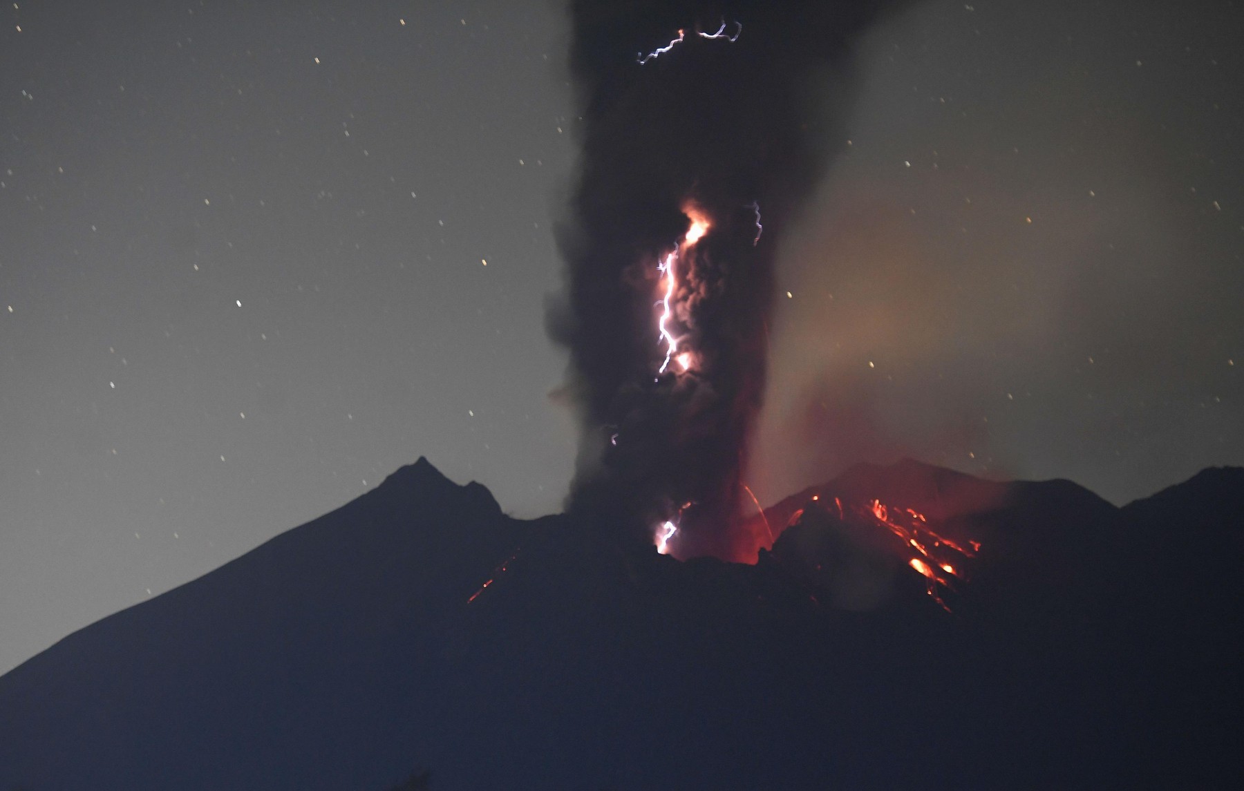 Sakurajima volcano in southwestern Japan