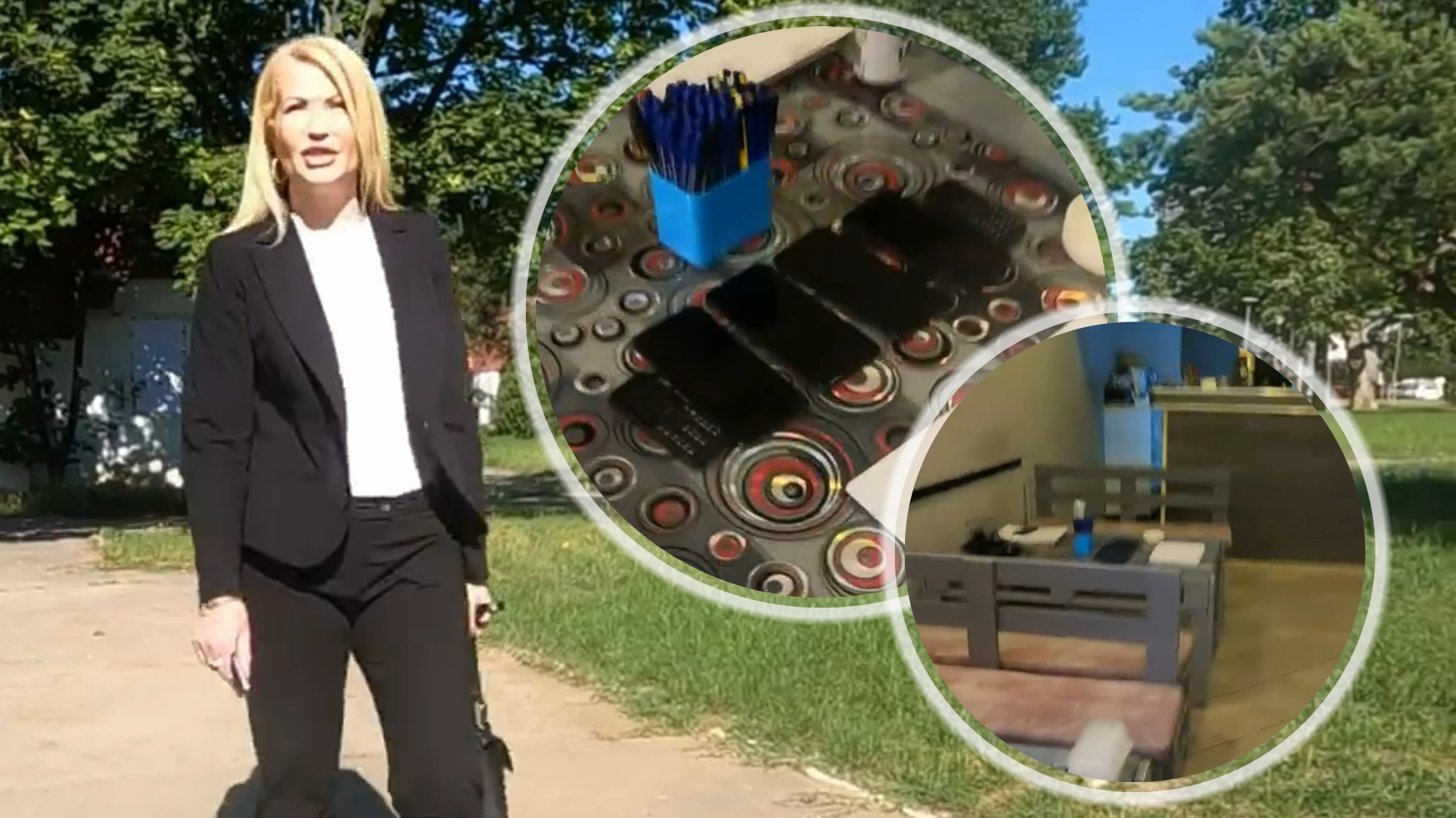 Sandra Božić, blok 70, kafić, kol centar, sns, izbori, krađa izbora, izborna krađa, kombo Foto: Printscreen/X/Dušan Čavić