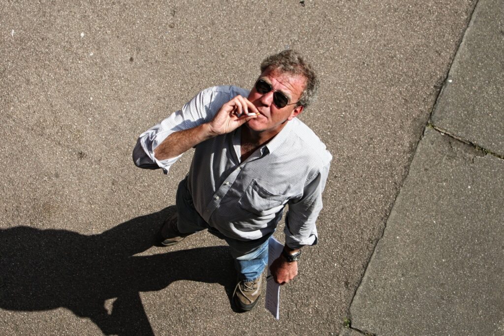 Jeremy Clarkson smoking at Leicestershire Railway.,Image: 124656795, License: Rights-managed, Restrictions: , Model Release: no, Credit line: Joel Marston / Alamy / Alamy / Profimedia