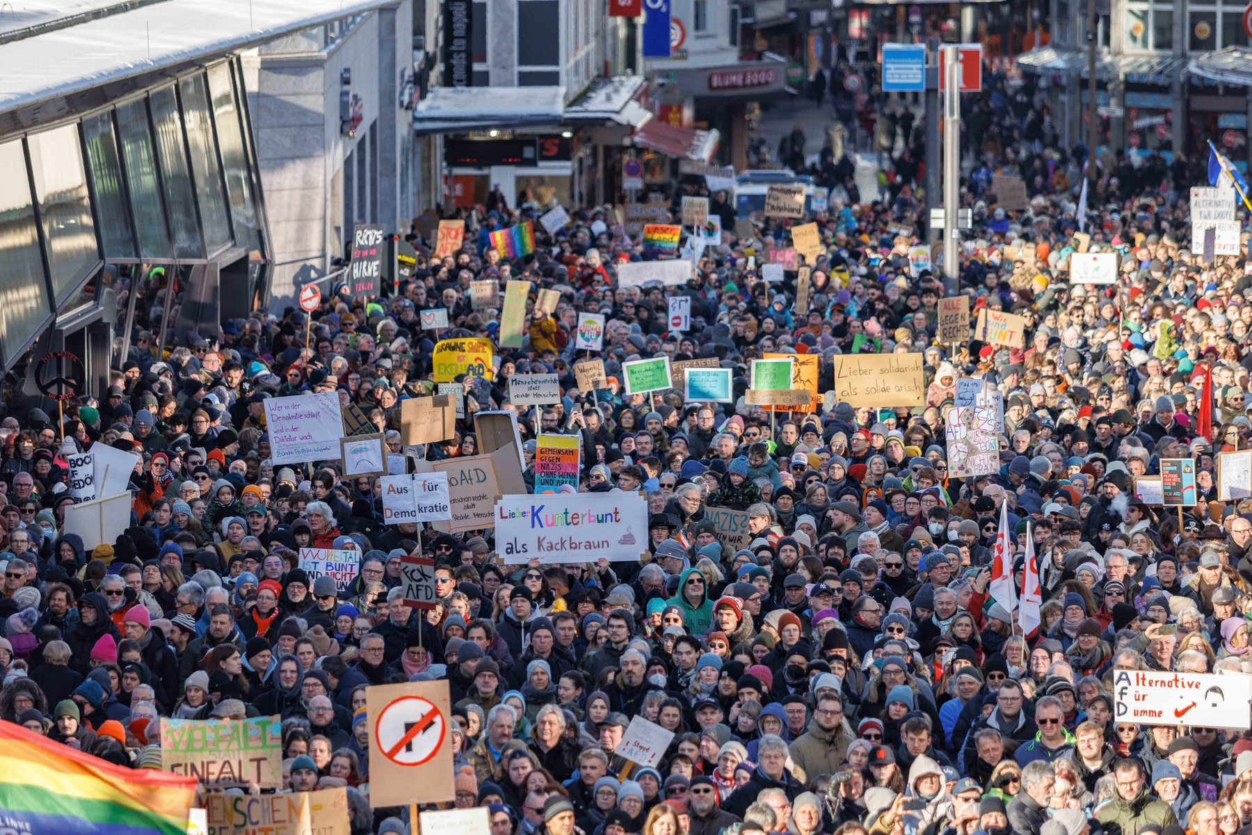 Thousands protest against far right extremism and the AfD in Wuppertal