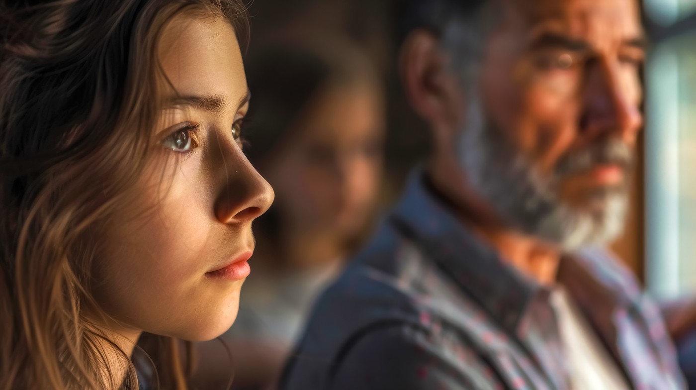 Contemplative close-up of a young girl and her elderly grandfather with reflective expressions,Image: 862747172, License: Royalty-free, Restrictions: , Model Release: no, Credit line: Eduard Goričev / Panthermedia / Profimedia