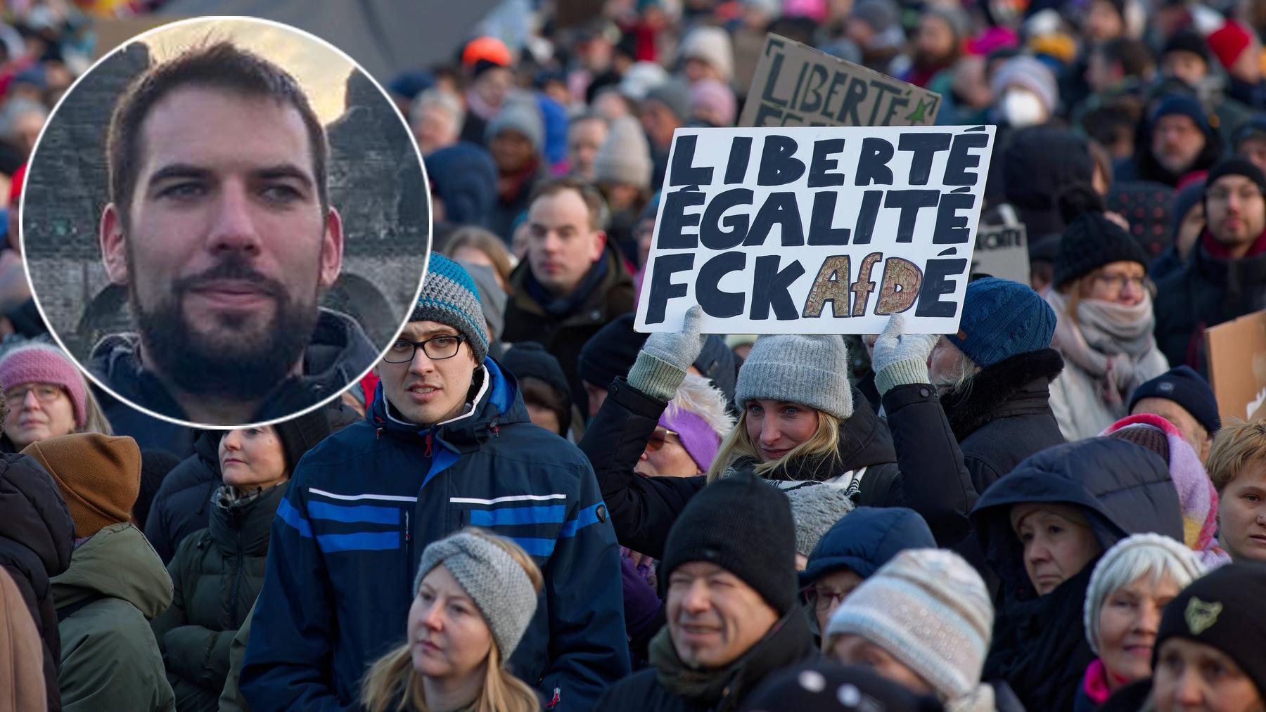 Berlin, Deutschland, DEU - Demonstration gegen Rechts im Regierungsviertel 21.01.2024, Berlin, Deutschland, DEU - Demons