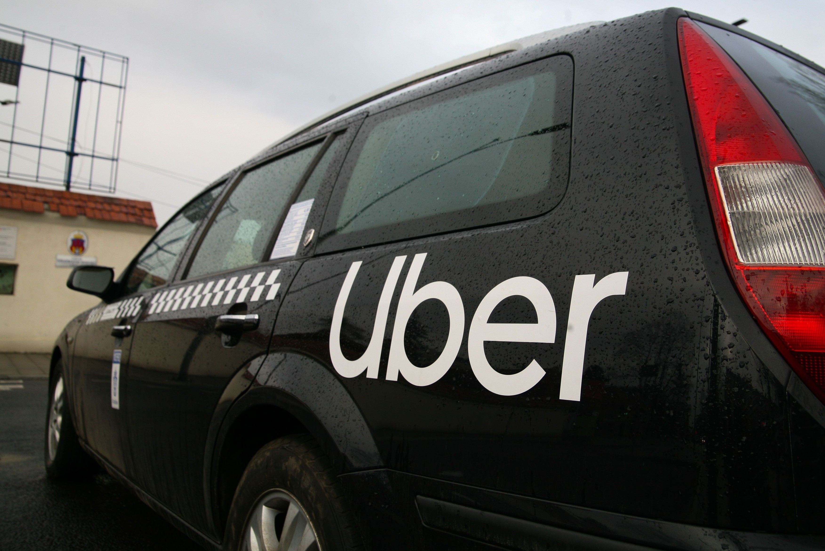 Uber In The Rain In Krakow, Poland - 21 Mar 2023