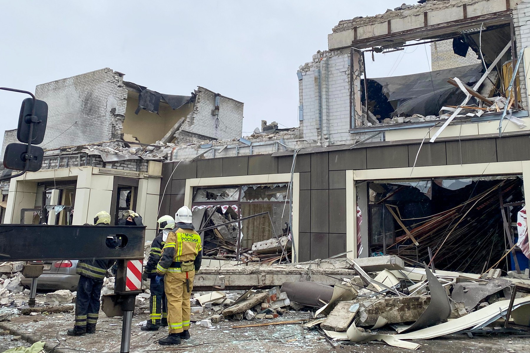 Damage from Ukrainian strike on Lisichansk, Russia