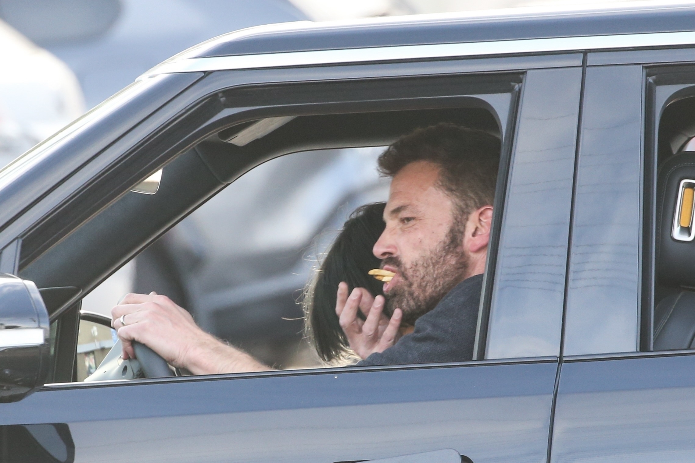 *EXCLUSIVE* Ben Affleck treats daughter Seraphina to McDonald's meal after school