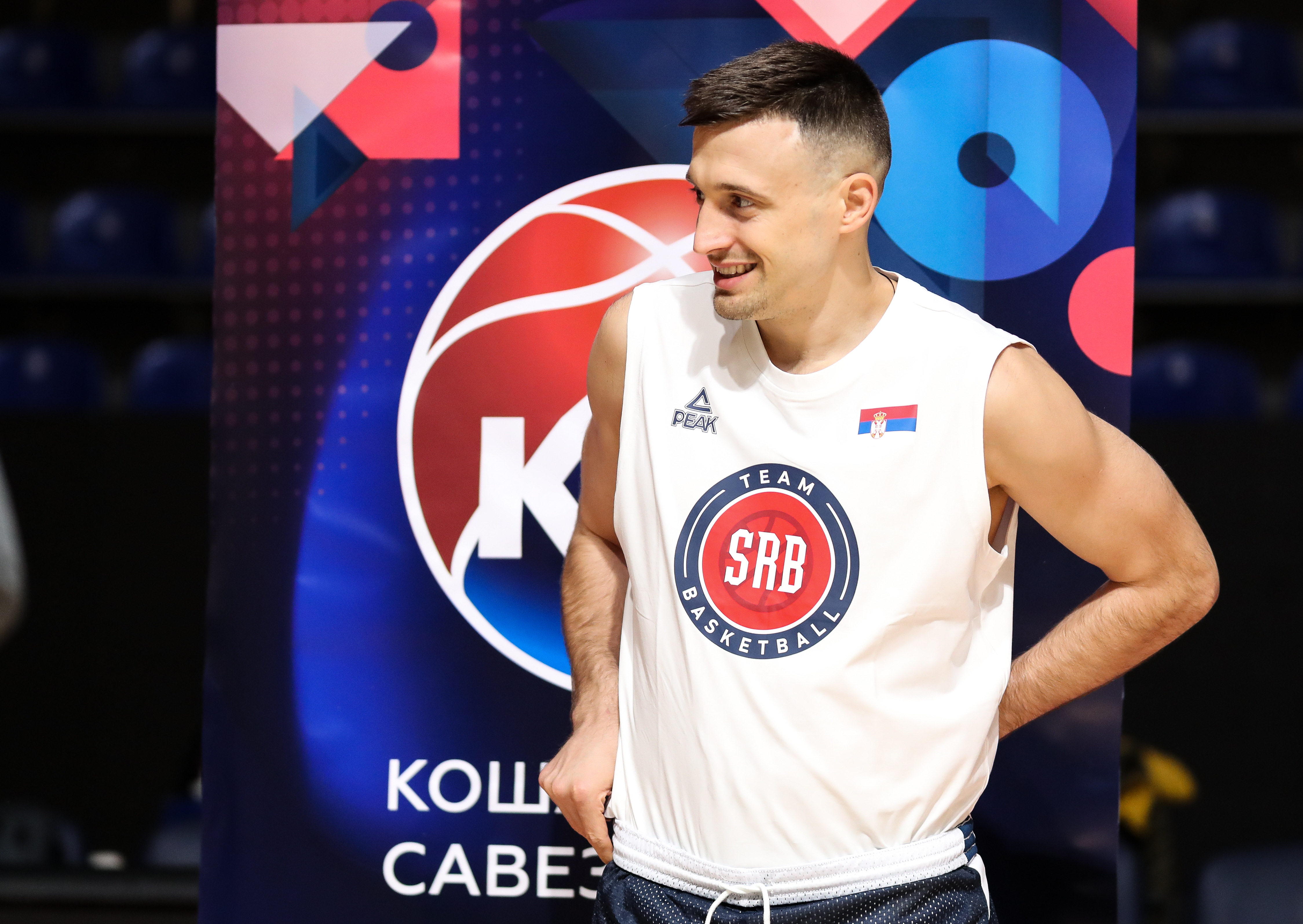 during the Serbia Men's National Basketball Team open practice ahead of FIBA EuroBasket 2025 Qualifiers at Aleksandar Nikolic Hall on November 18, 2024 in Belgrade, Serbia. (Photo by Dimitrije Vasiljevic/STARSPORT)